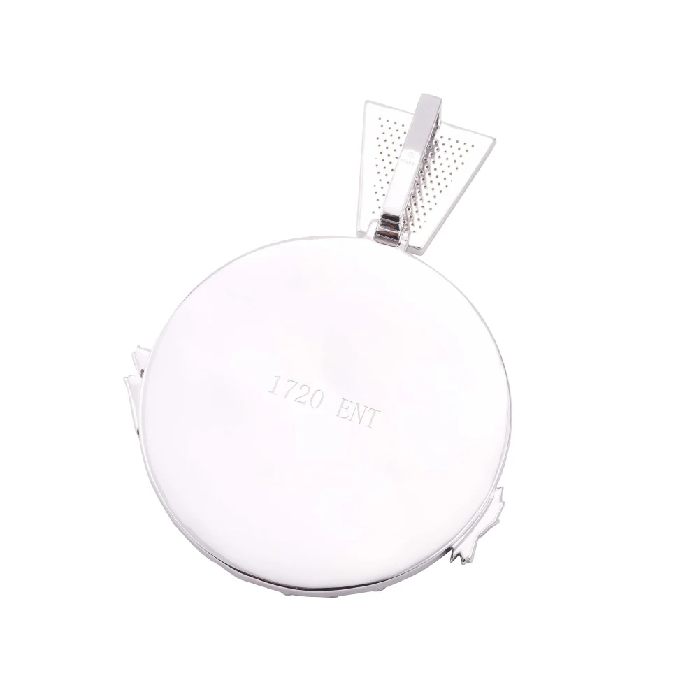 "4EVR YVNGG" Custom Moissanite Circle Pendant 14K White Gold - Image 2