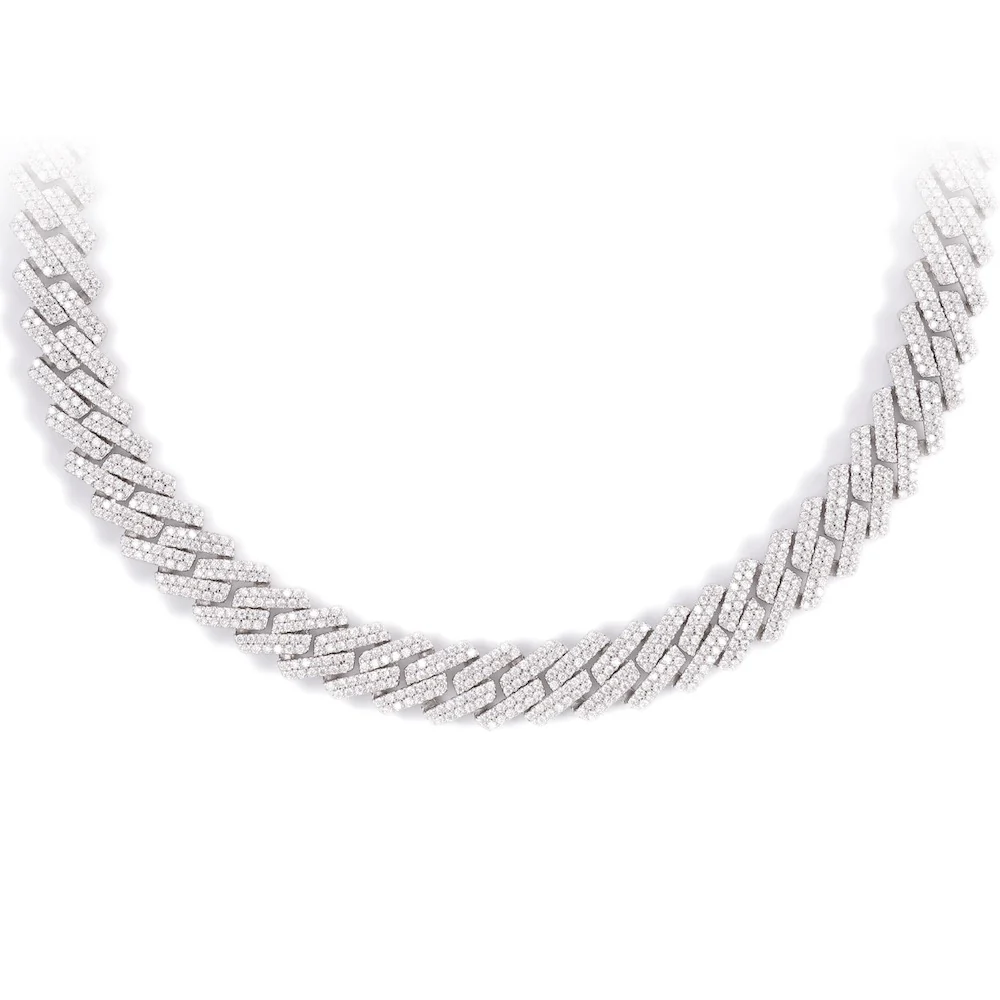 10MM Diamond Cuban Link Chain 14K Solid Gold