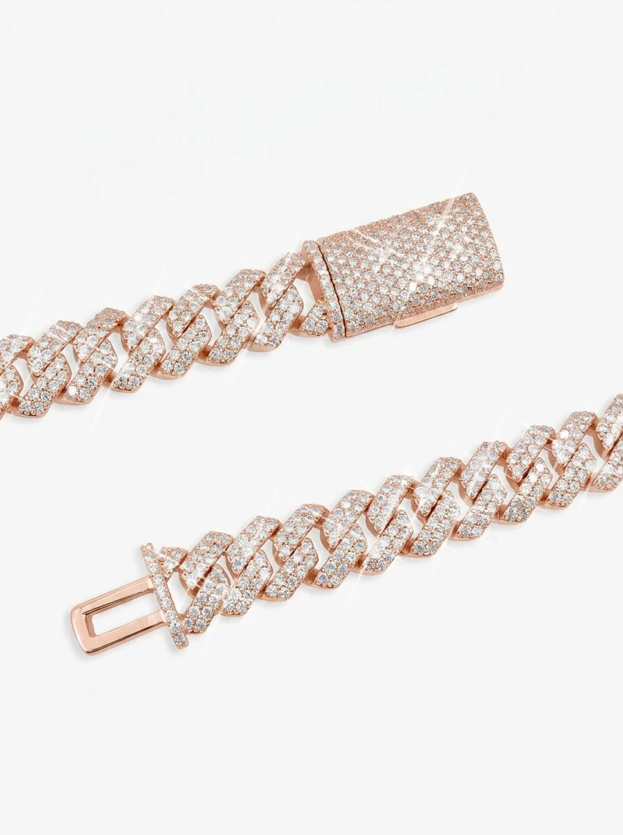 10MM Moissanite Prong Cuban Link Chain 14K Gold - Image 17