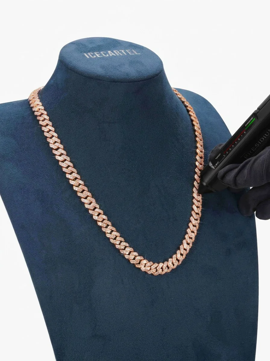10MM Moissanite Prong Cuban Link Chain 14K Gold - Image 21