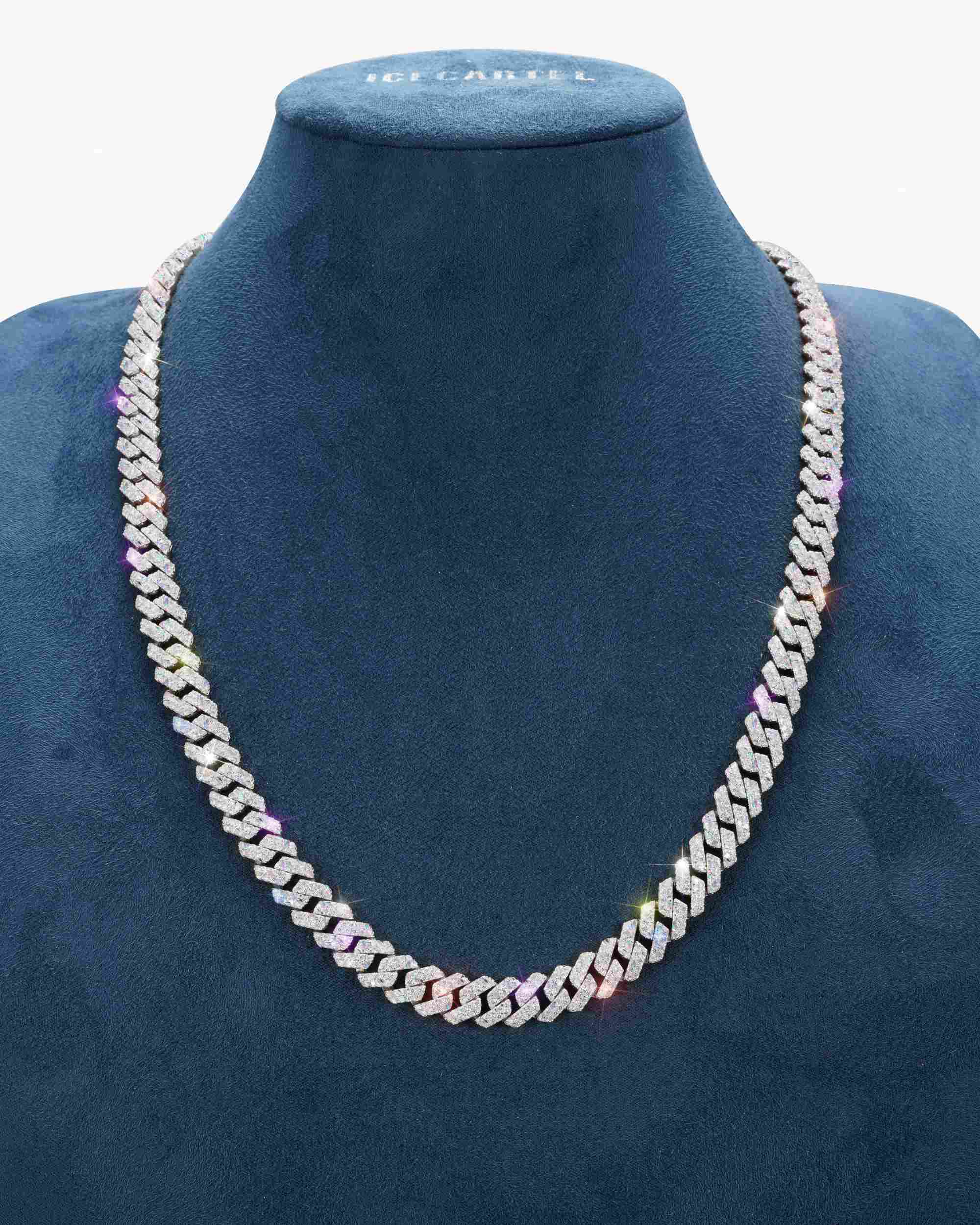 10MM Moissanite Prong Cuban Link Chain 14K Gold - Image 3
