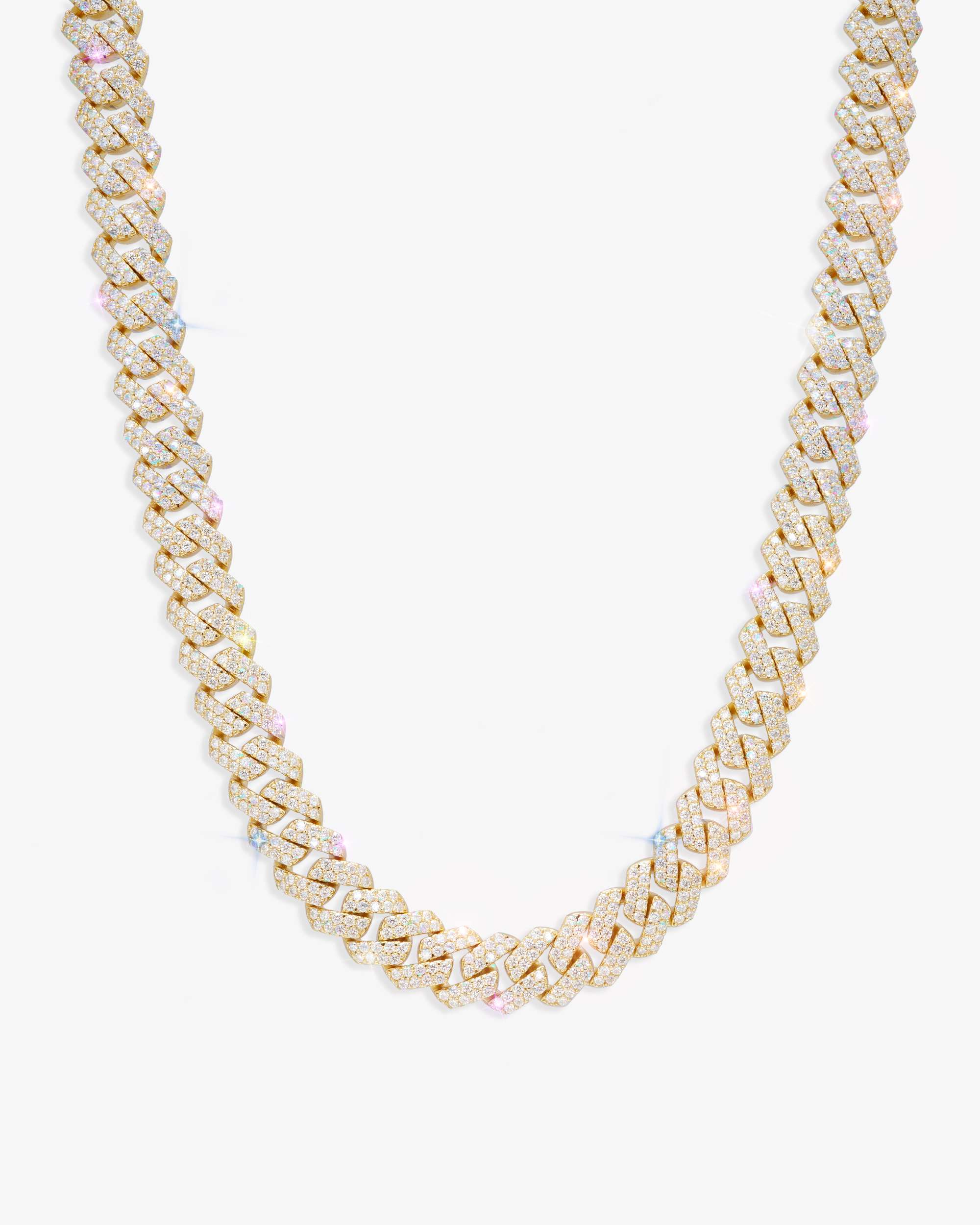 10MM Moissanite Prong Cuban Link Chain 14K Gold - Image 8