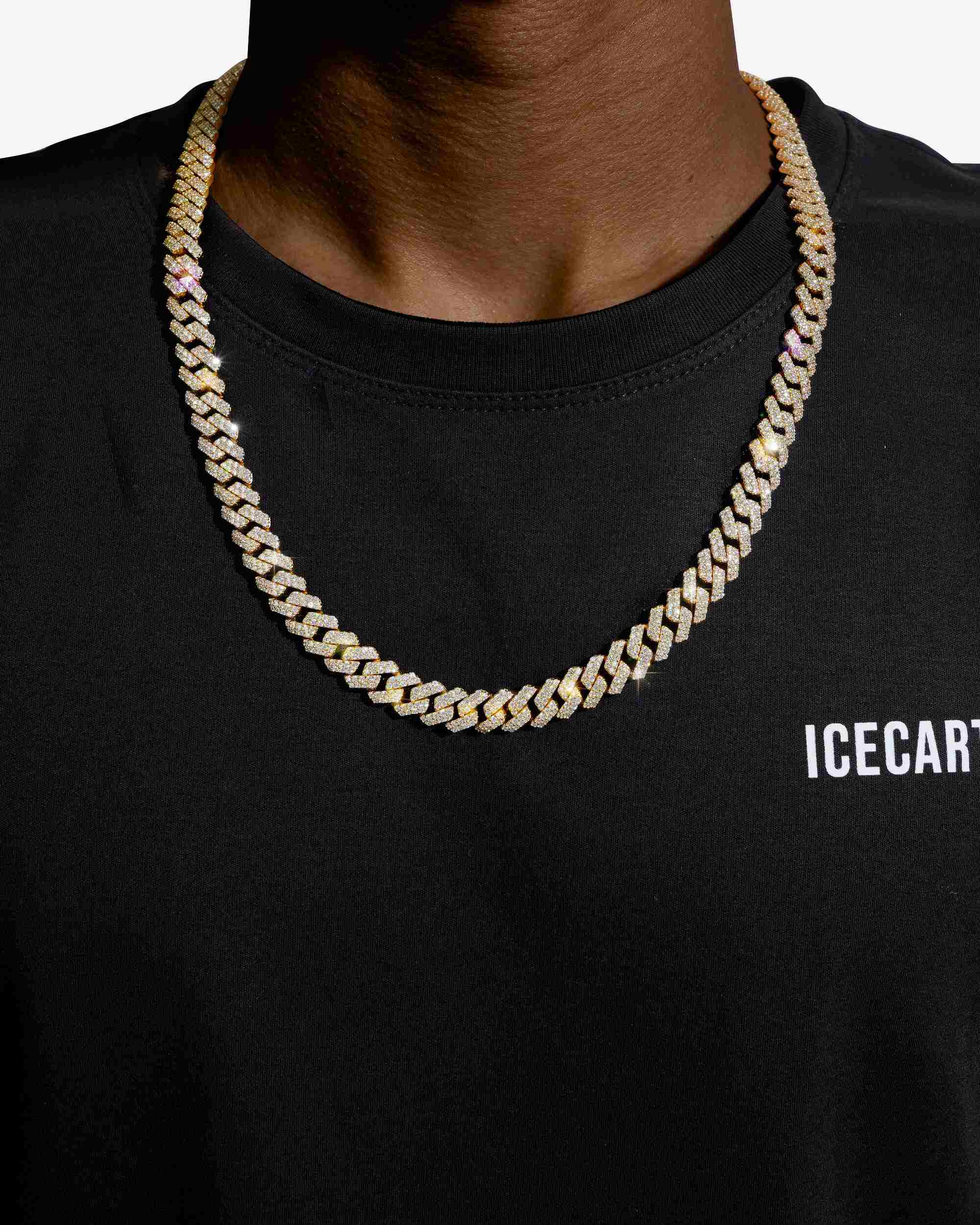 10MM Moissanite Prong Cuban Link Chain 14K Gold - Image 9