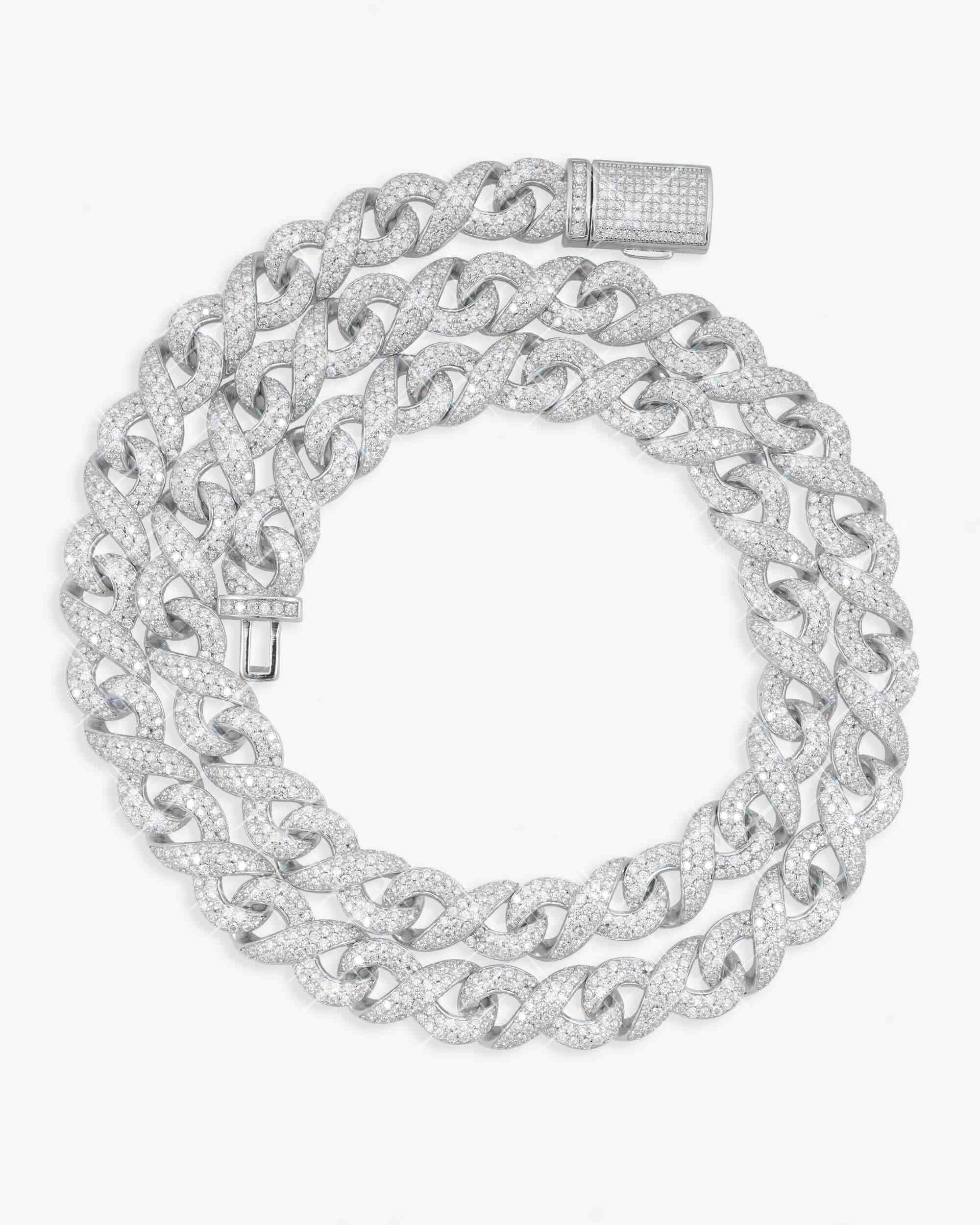 10MM Moissanite Infinity Link Chain 14K Gold - Image 6