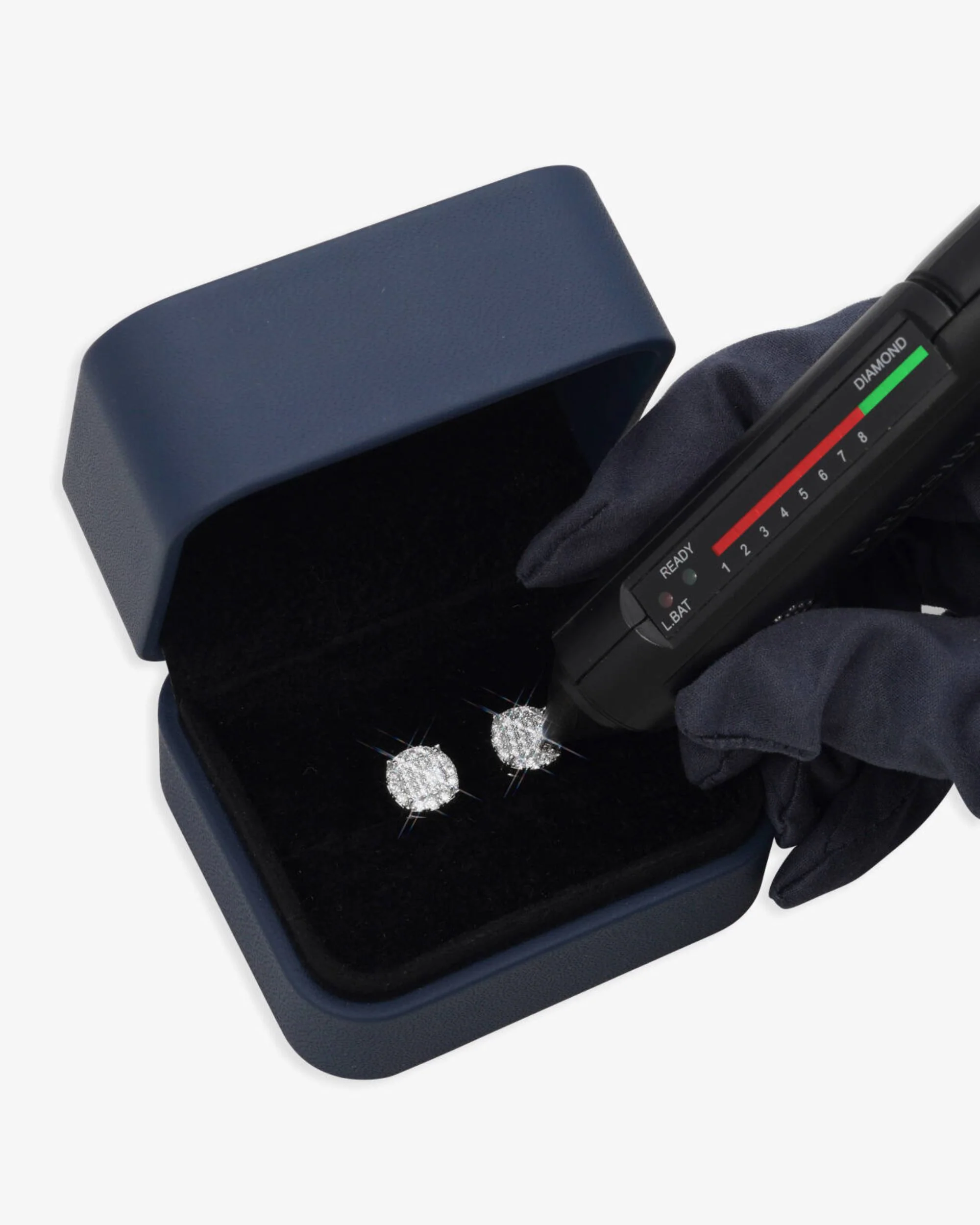 10MM 6-Row Moissanite Square Stud Earrings - Image 3