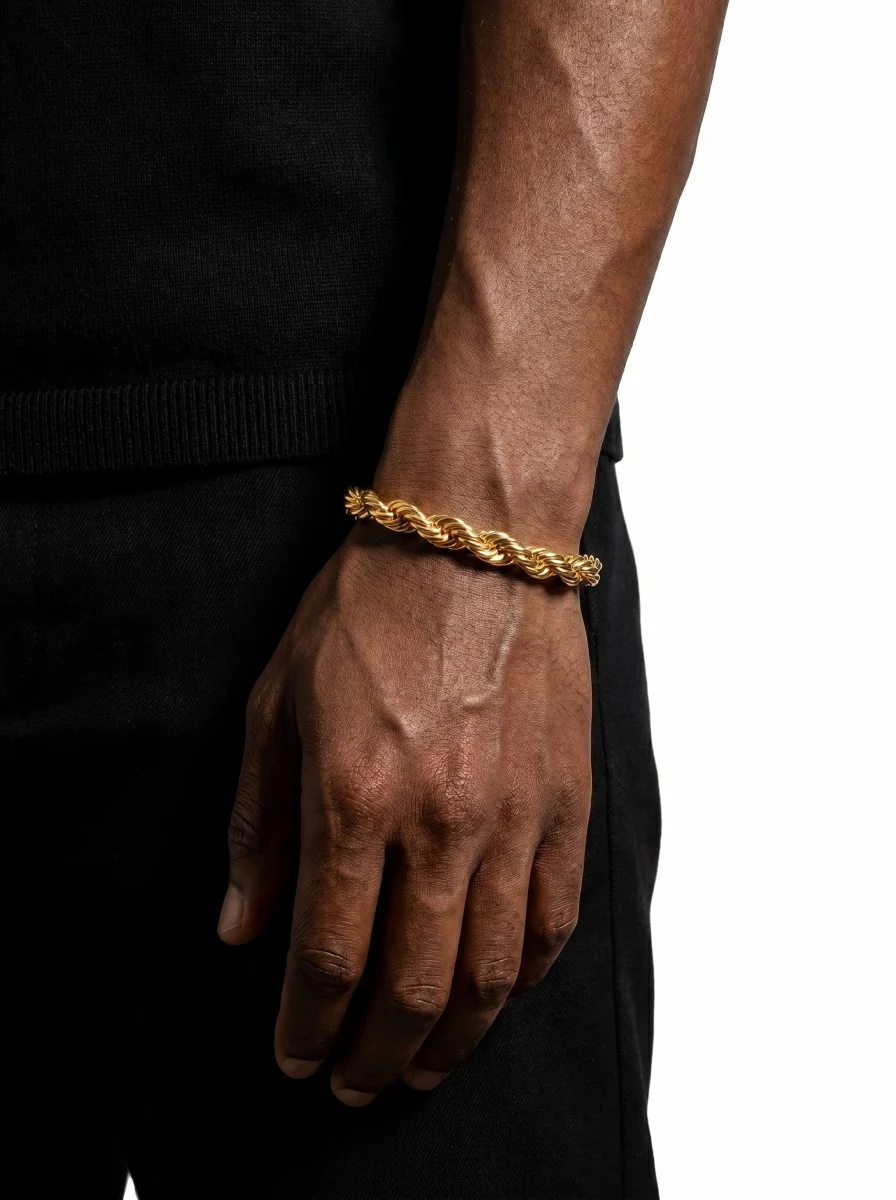 10MM Rope Bracelet 14K Gold - Image 2