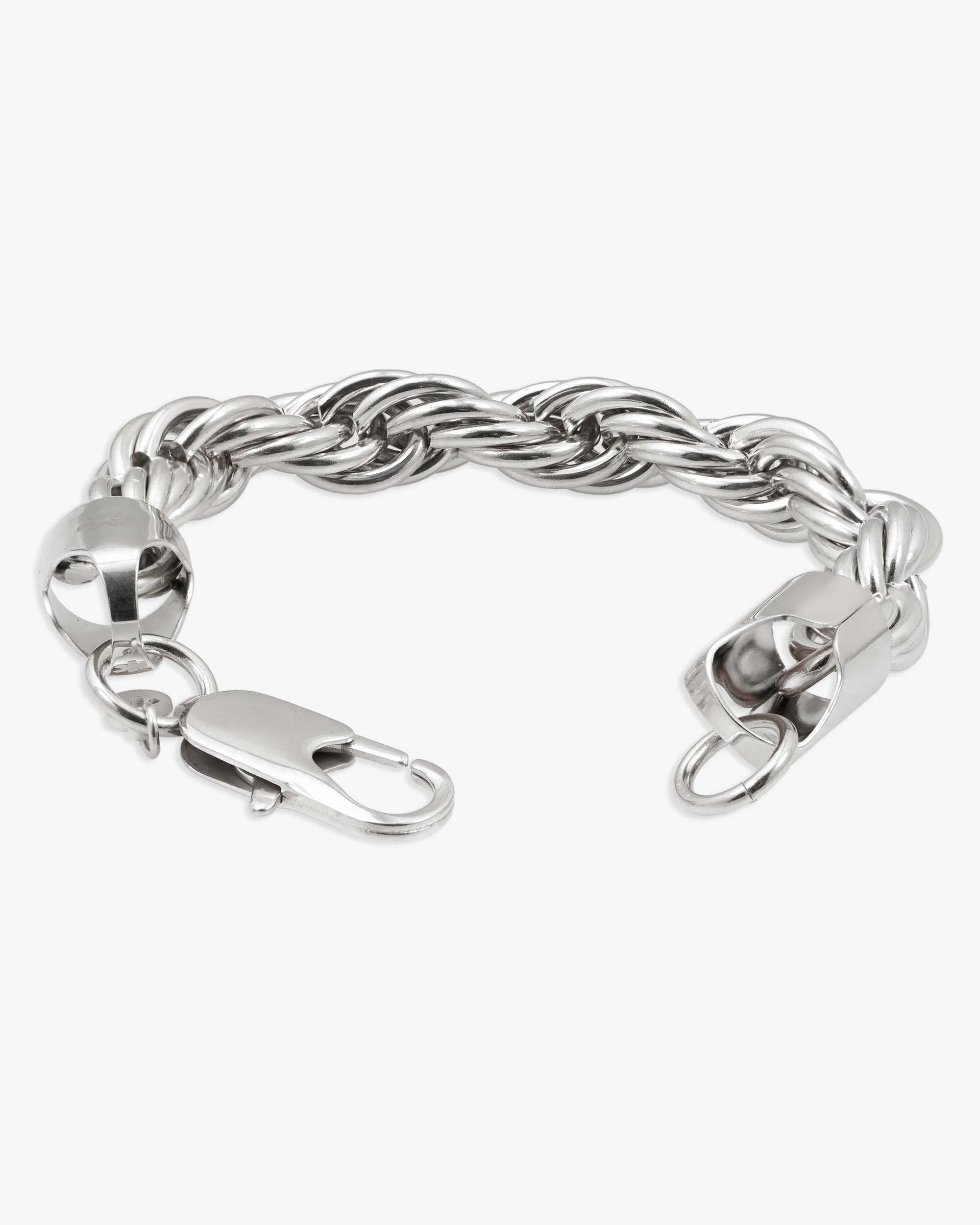 10MM Rope Bracelet Silver - Image 3