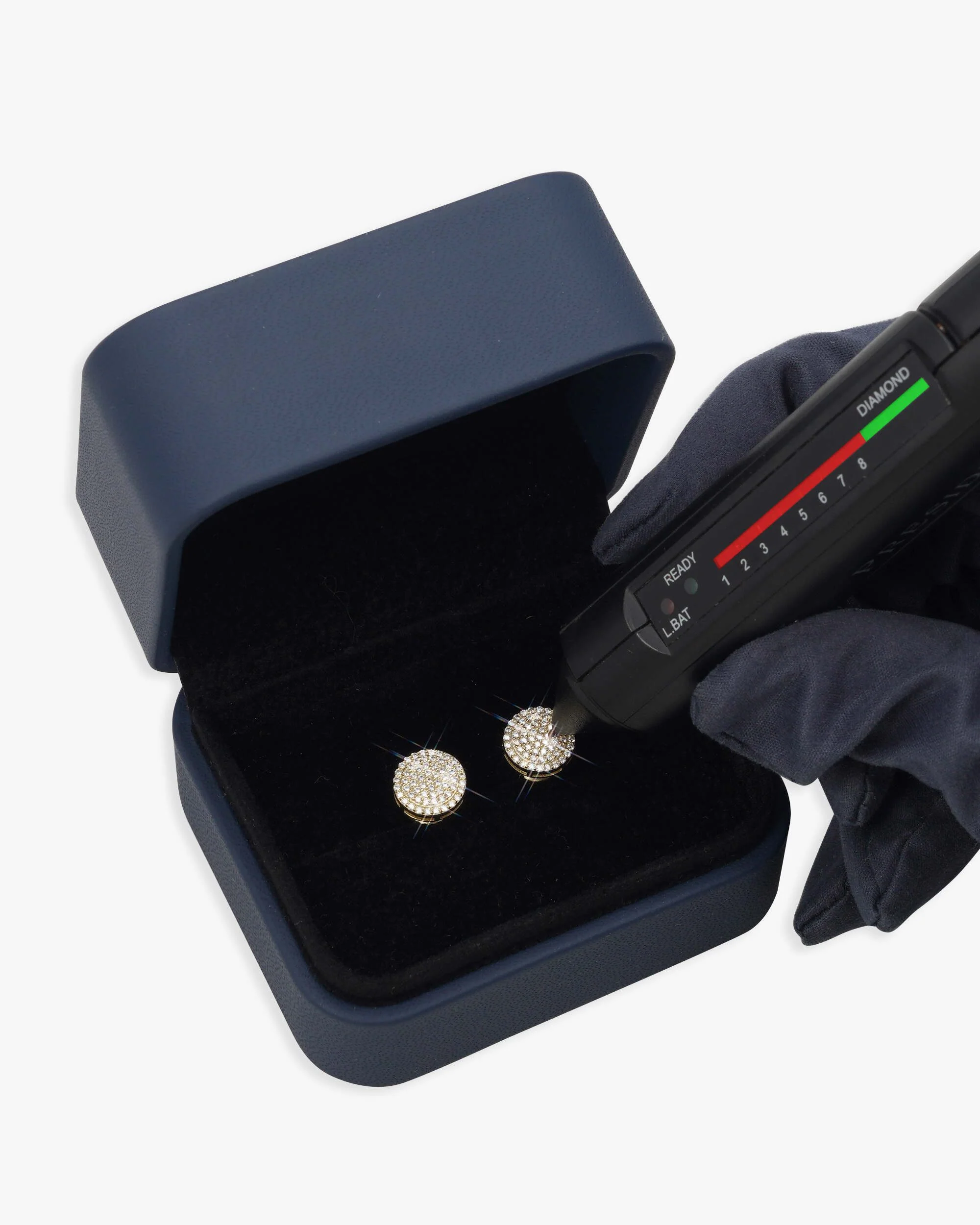 10MM Signet Moissanite Earrings 14K Gold - Image 6