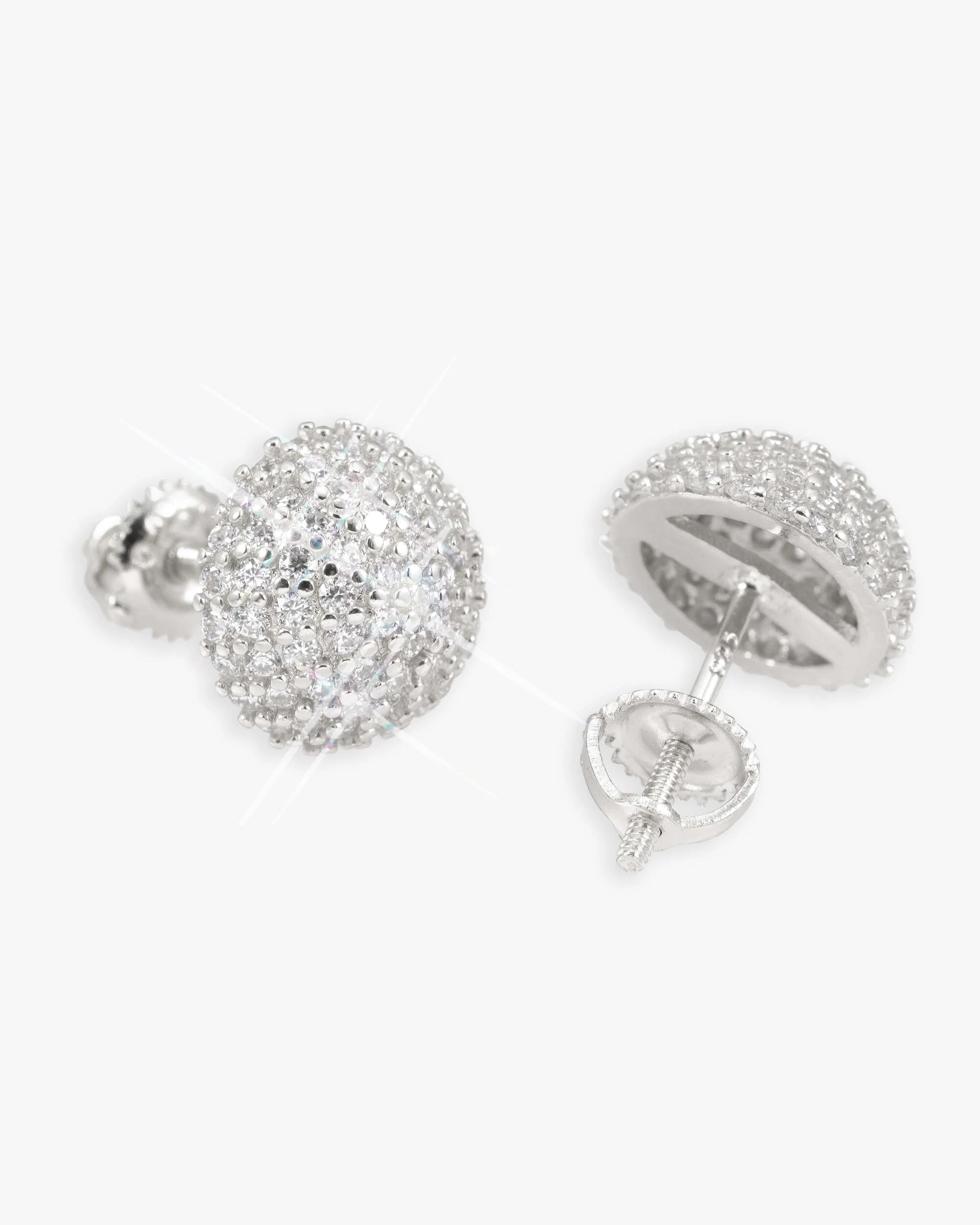 10MM Snowball Moissanite Earrings 14K Gold