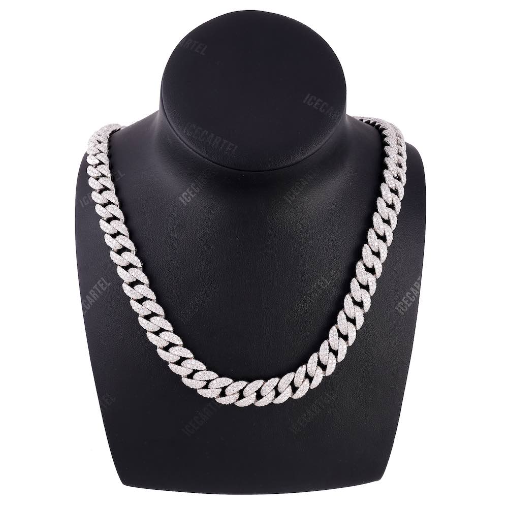12MM 2-Row Diamond Miami Cuban Chain 14K Solid Gold - Image 2