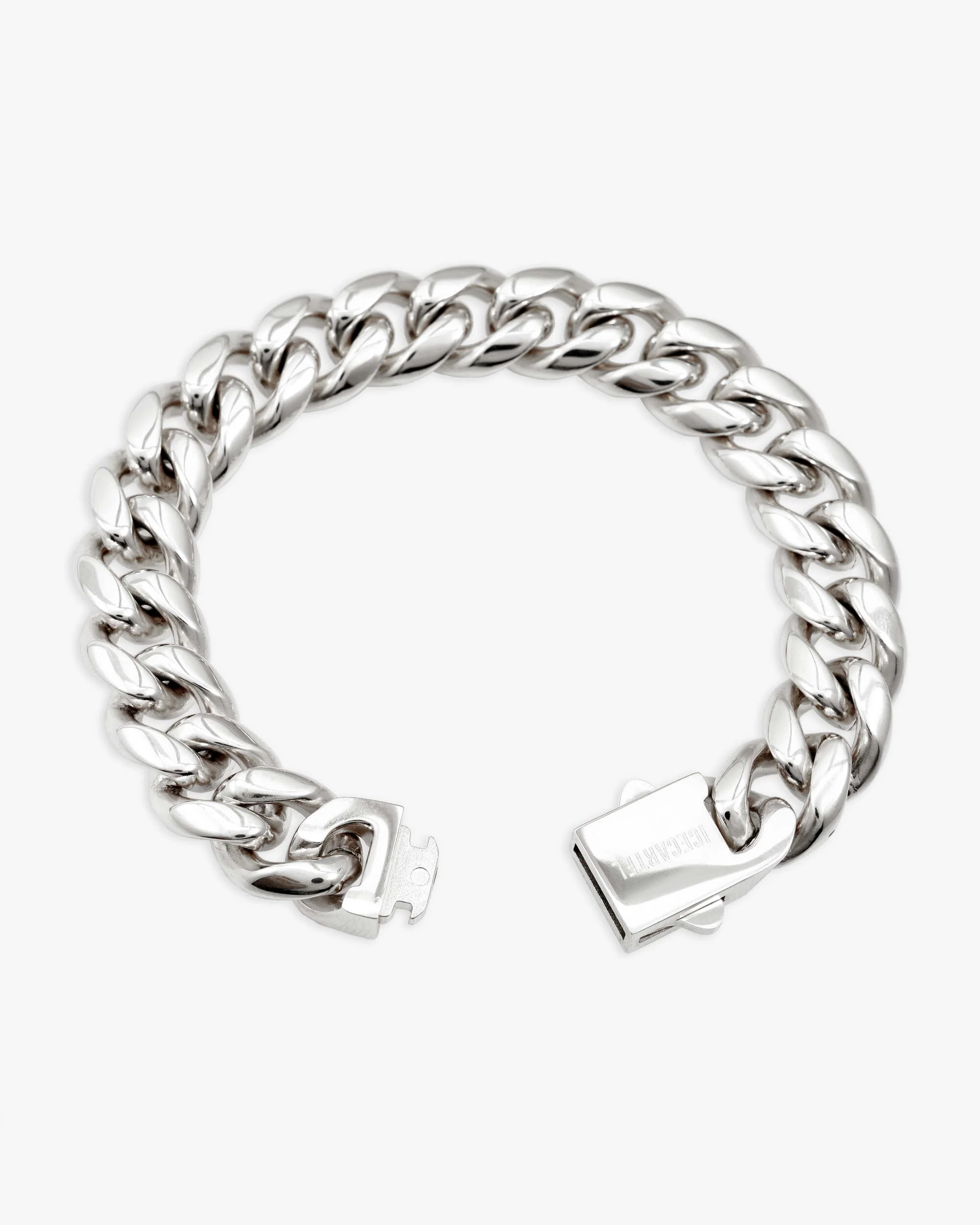 12MM Cuban Link Bracelet Silver - Image 4