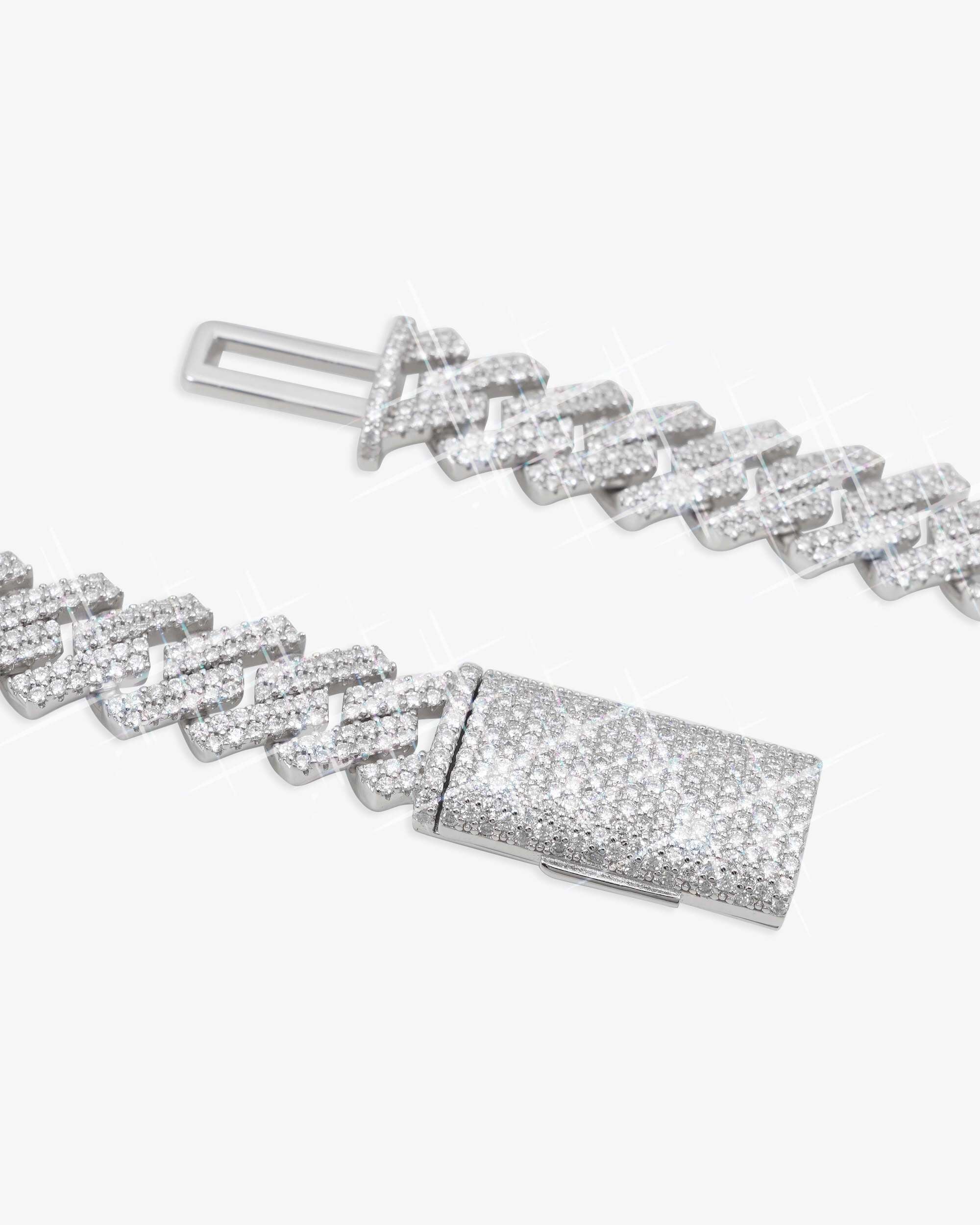 2-Row 12MM Moissanite Prong Cuban Link Chain 14K Gold - Image 4