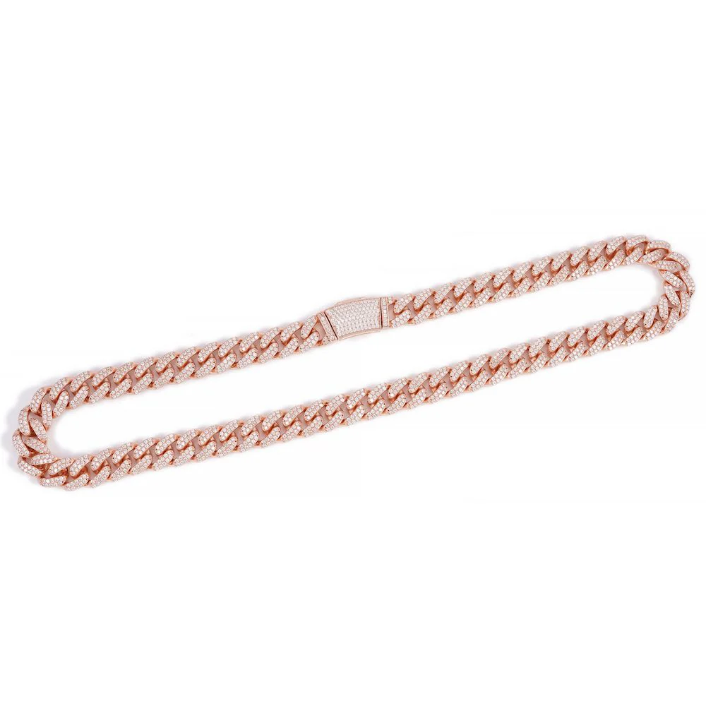 14MM 2-Row Diamond Cuban Link Chain 14K Solid Gold - Image 5