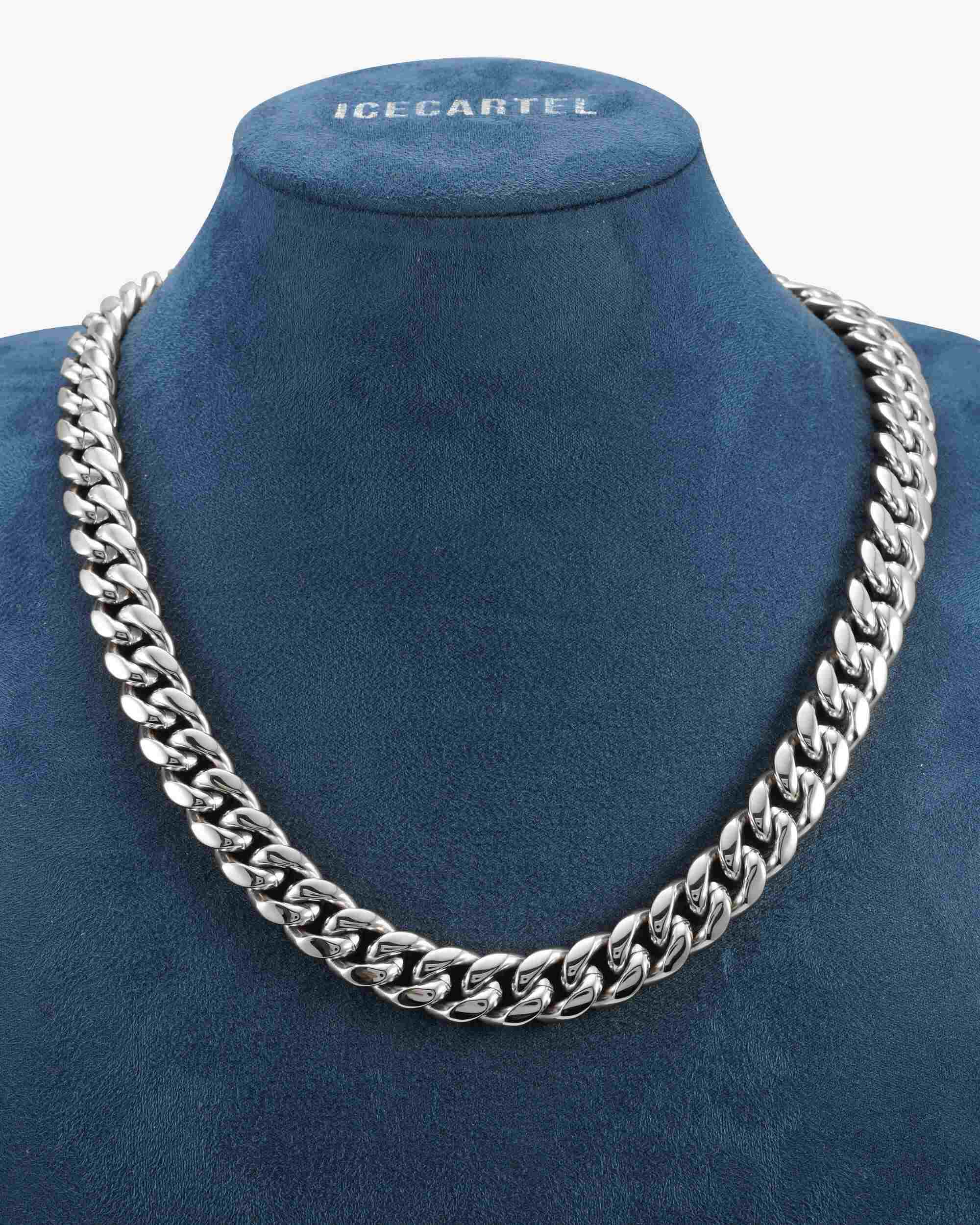 14MM Cuban Link Chain Silver - Image 3