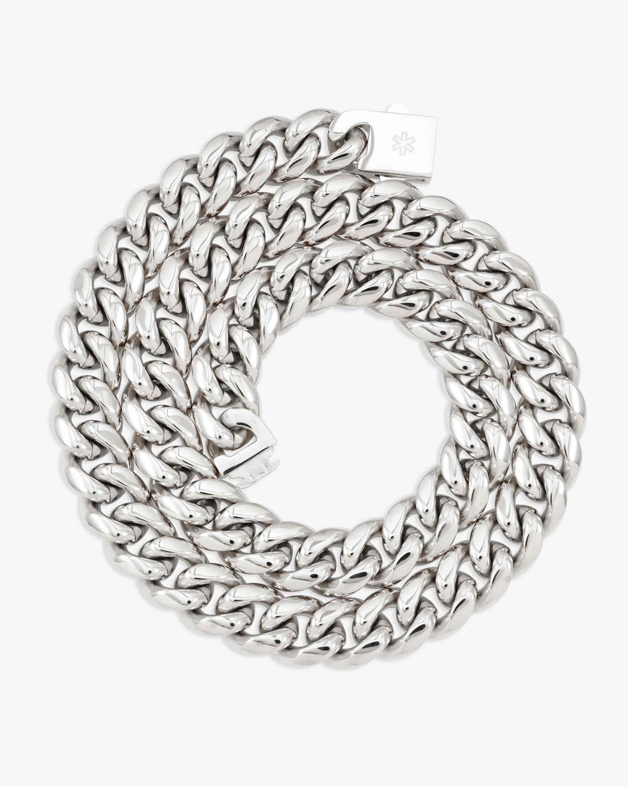 14MM Cuban Link Chain Silver - Image 5
