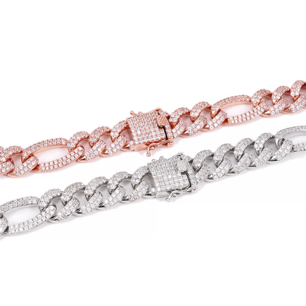 14MM Diamond Figaro Chain 14K - Image 4