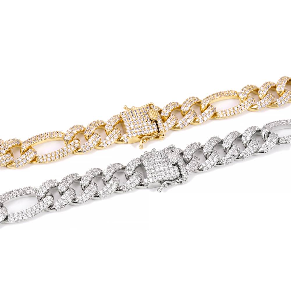 14MM Diamond Figaro Chain 14K - Image 6