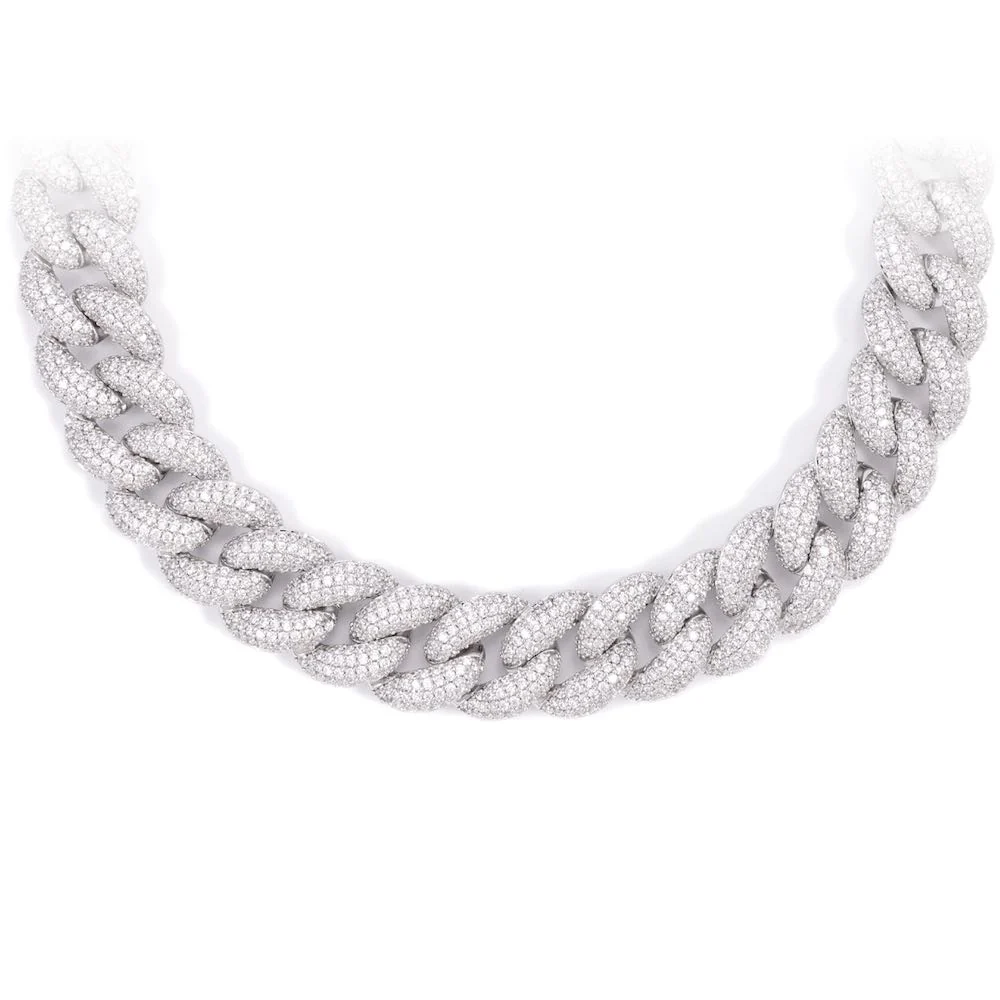 14MM Diamond Miami Cuban Chain 14K Solid Gold