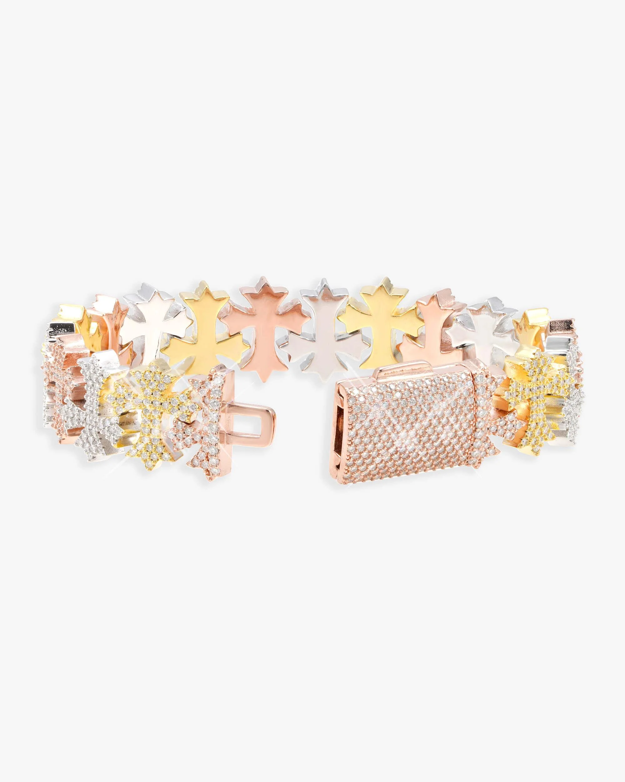 16MM Moissanite Cross Link Bracelet 14K - Image 6
