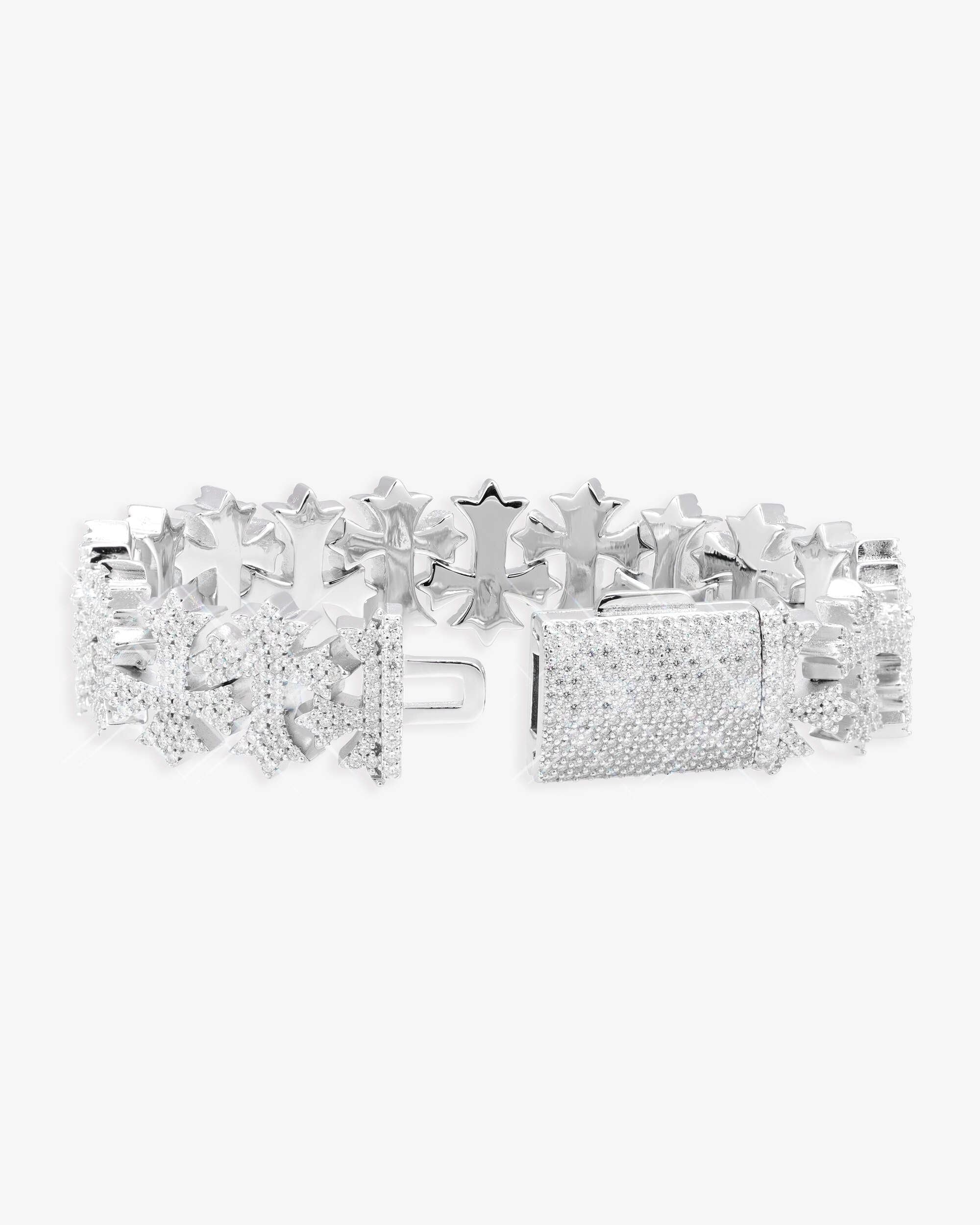 16MM Moissanite Cross Link Bracelet 14K - Image 7