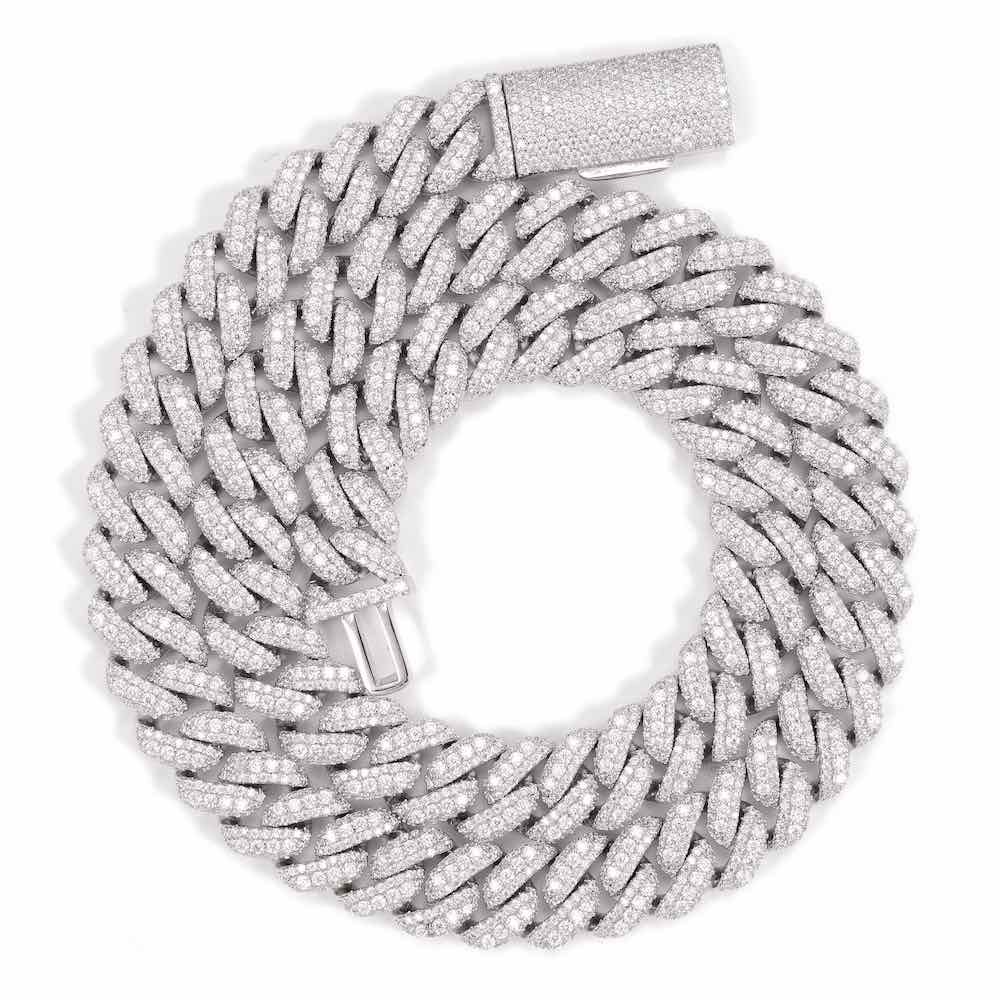 18MM Pointer Diamond Cuban Link Chain 14K Solid Gold - Image 3