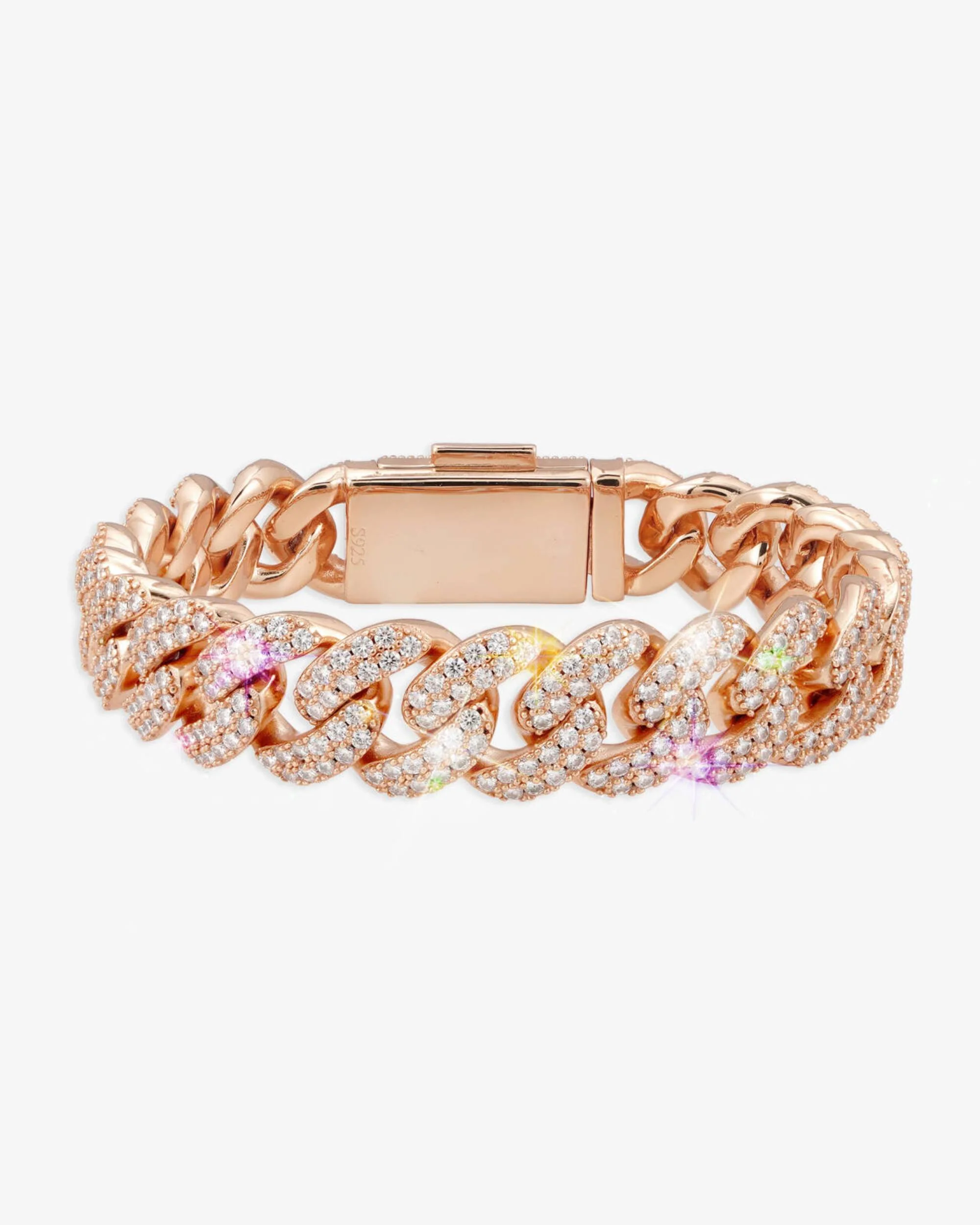 15MM Moissanite Miami Cuban Link Bracelet 14K Gold - Image 11