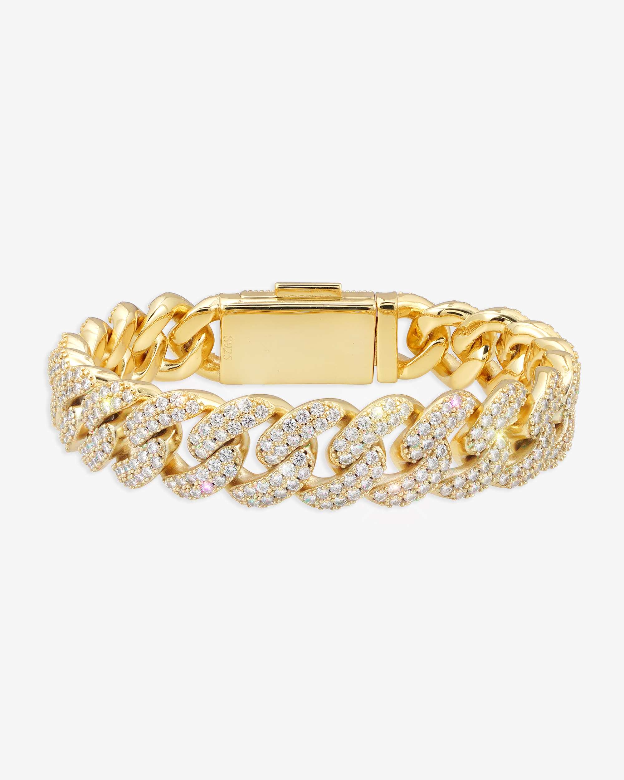 15MM Moissanite Miami Cuban Link Bracelet 14K Gold - Image 6