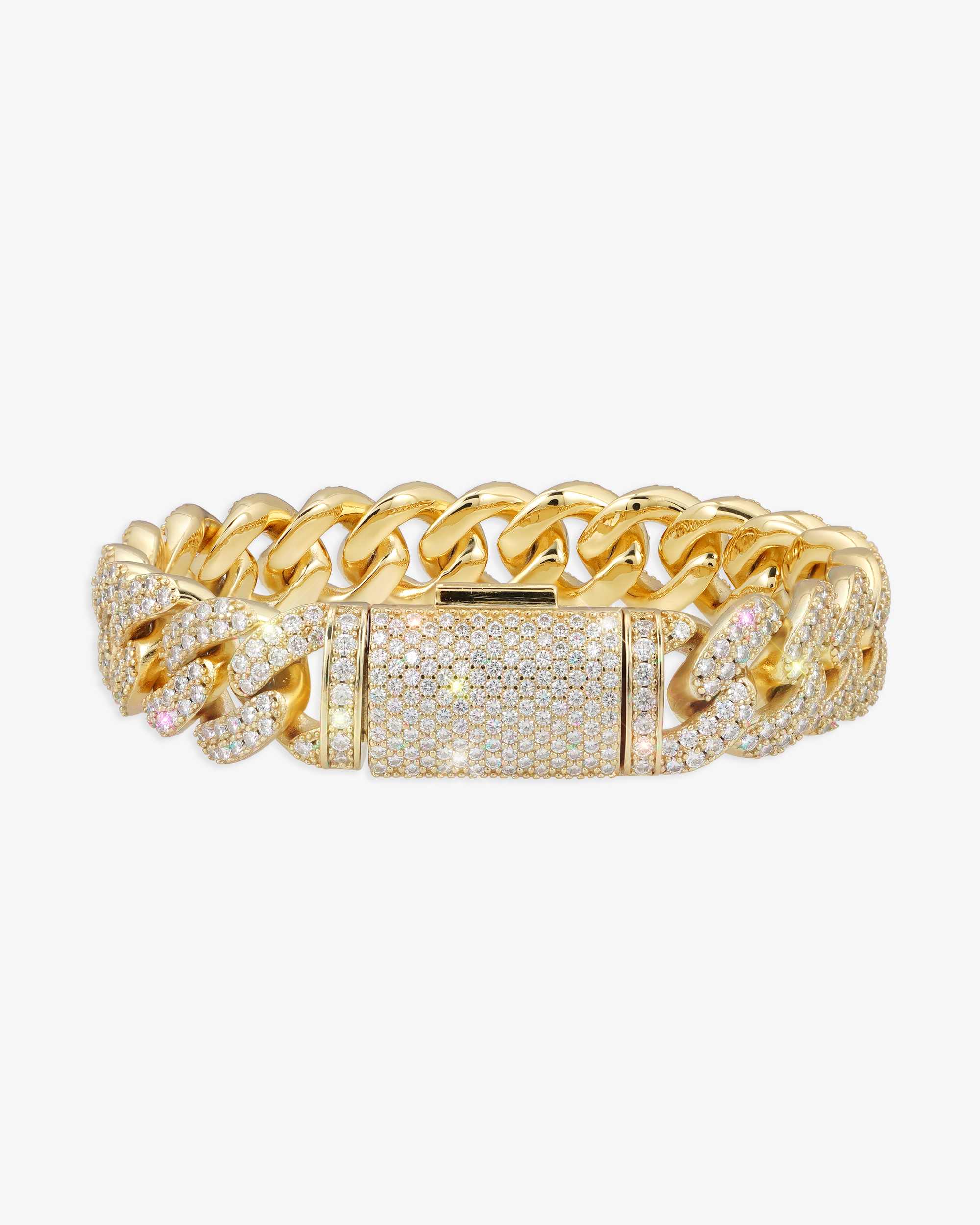 15MM Moissanite Miami Cuban Link Bracelet 14K Gold - Image 7