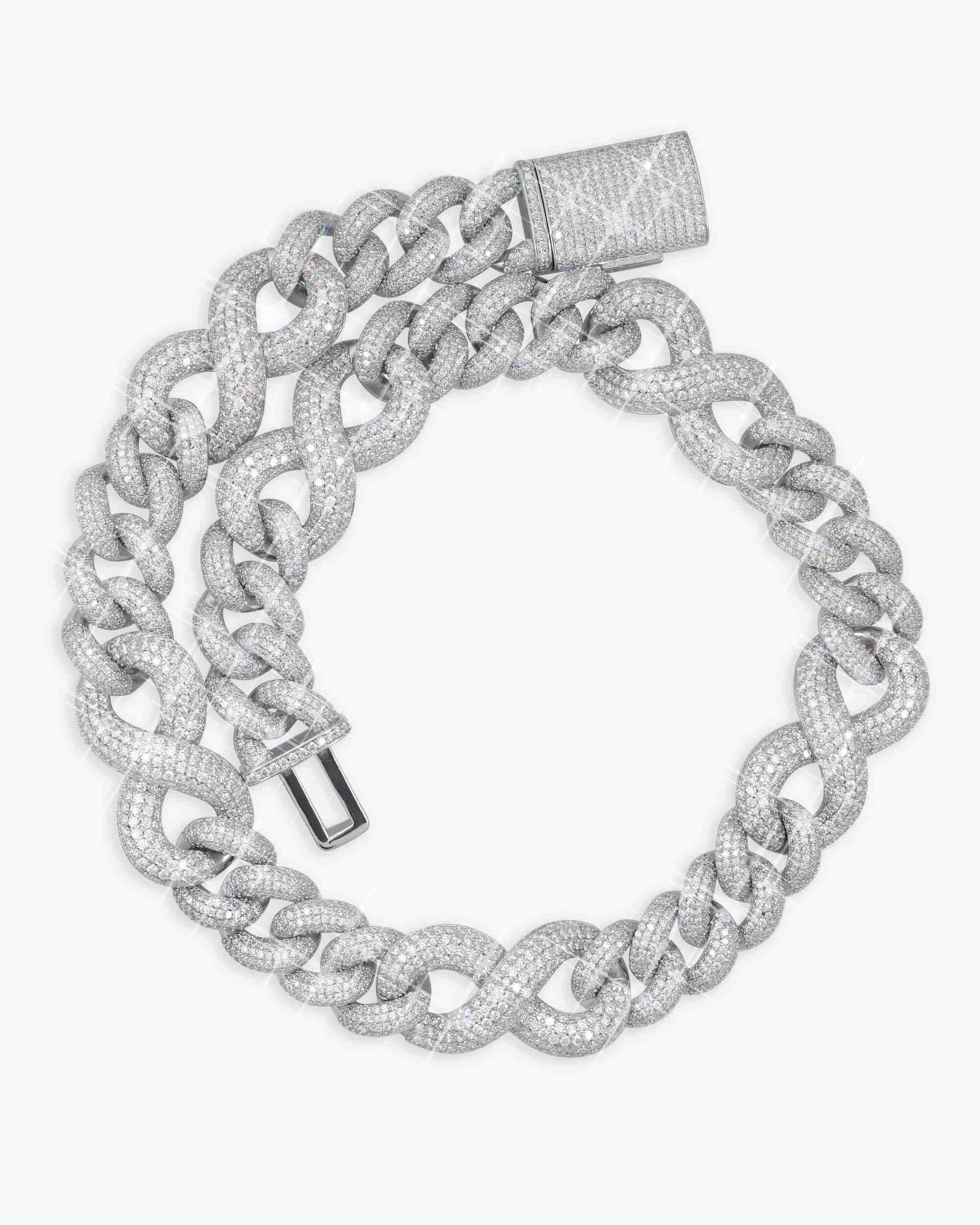 20MM Moissanite Infinity Link Chain 14K Gold - Image 5