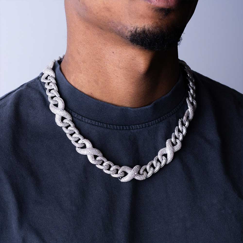 20MM Moissanite Infinity Link Chain 14K Gold - Image 8
