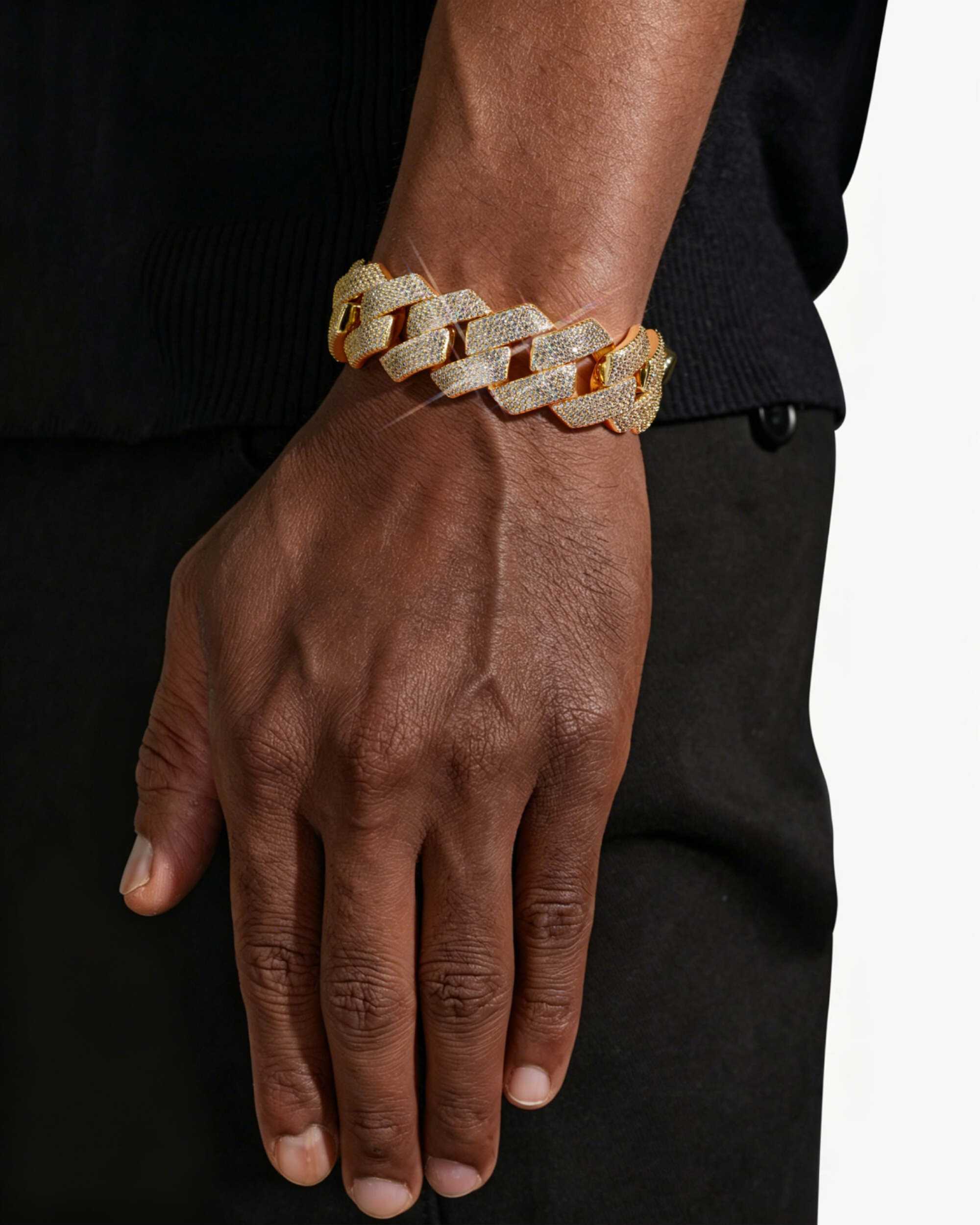 20MM VVS Cuban Link Chain and Bracelet Bundle 14K Gold - Image 10