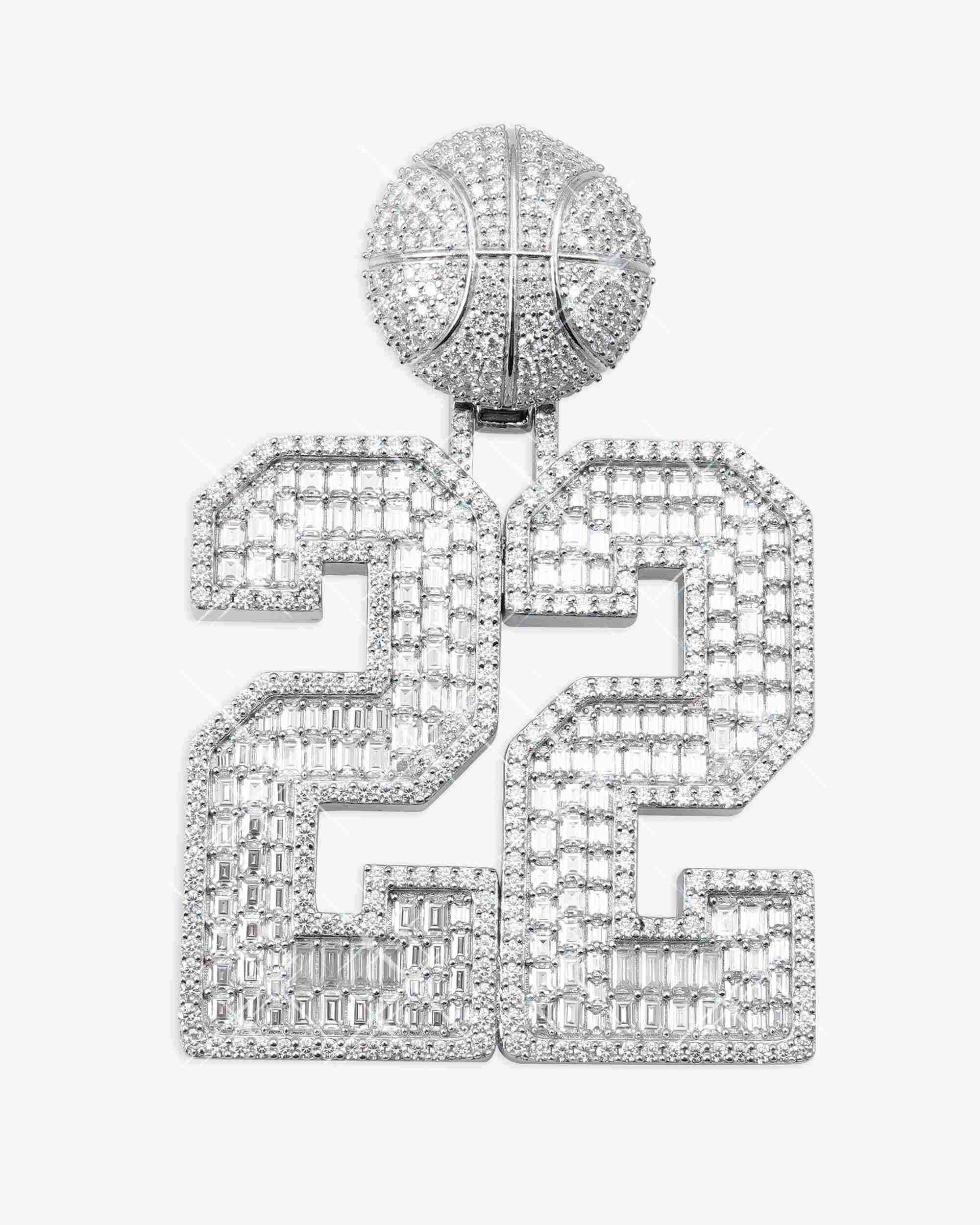 "22 BALLER" Custom Moissanite Pendant 14K Gold