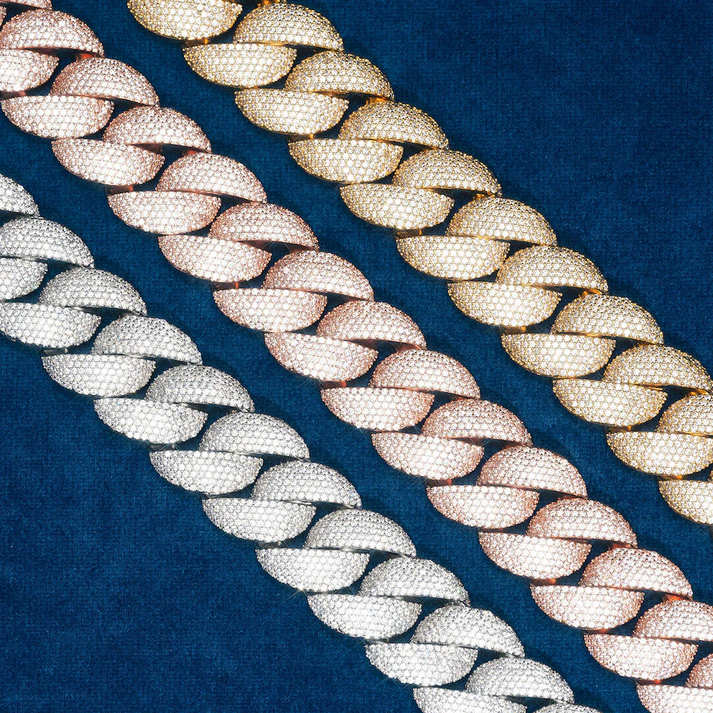 22MM Moissanite 6-Row Miami Cuban Link Chain 14K Gold - Image 6