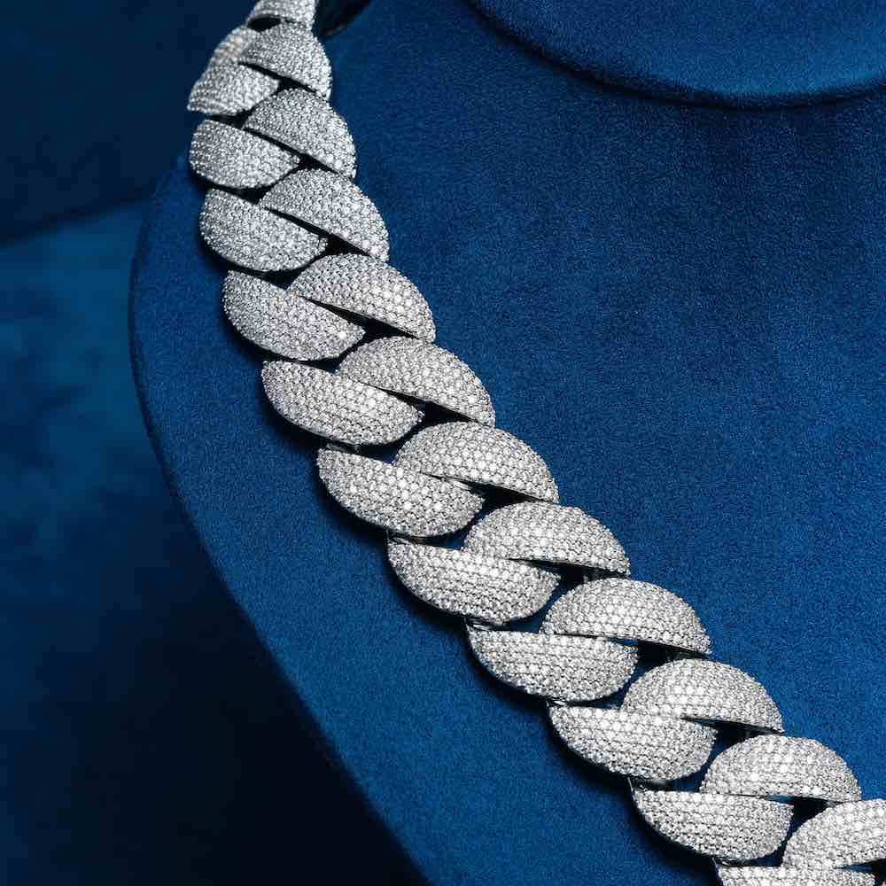 22MM Moissanite 6-Row Miami Cuban Link Chain 14K Gold - Image 9