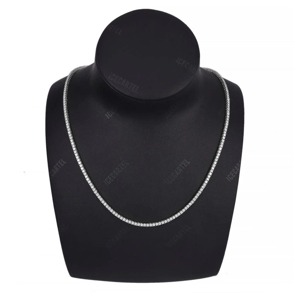 2MM Diamond Tennis Chain 14K Solid White Gold - Image 2