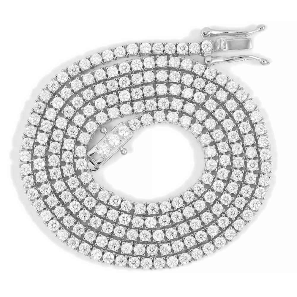 2MM Diamond Tennis Chain 14K Solid White Gold - Image 3