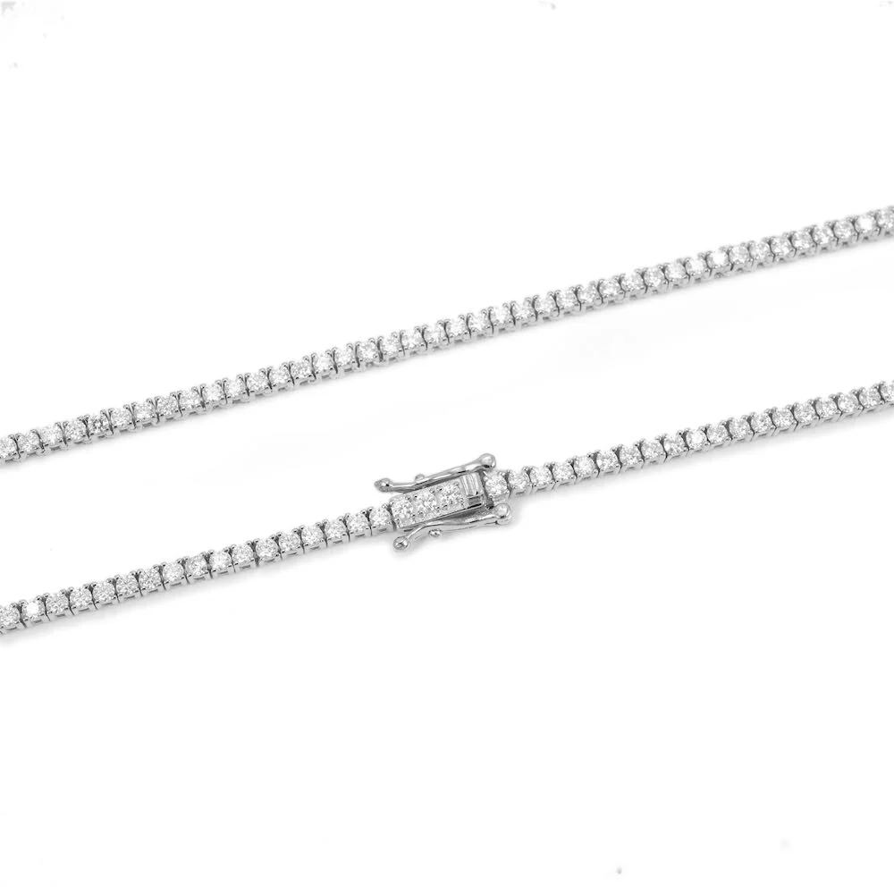 2MM Diamond Tennis Chain 14K Solid White Gold - Image 4