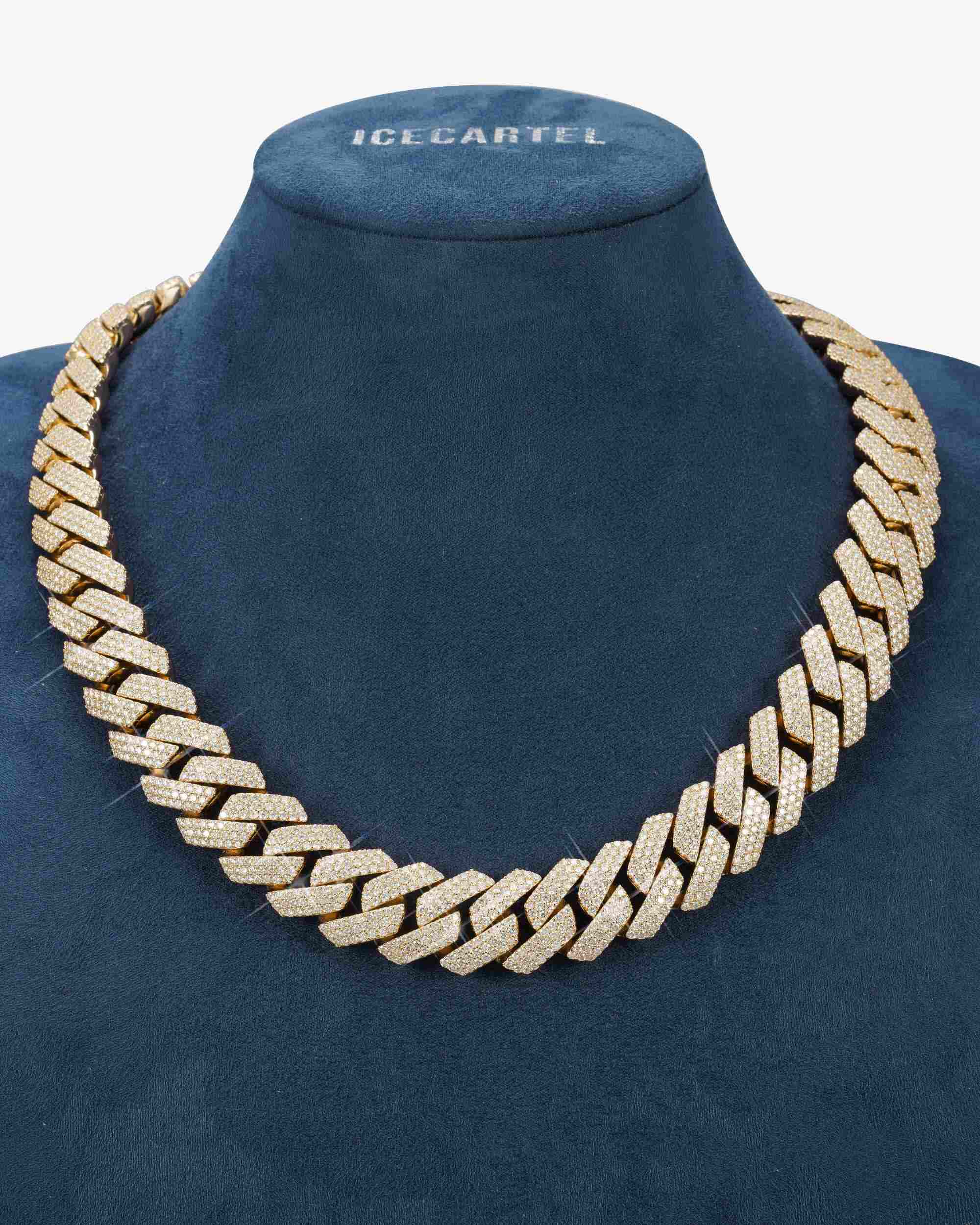 3 Row 20MM Prong Moissanite Cuban Link Chain 14K Gold - Image 13