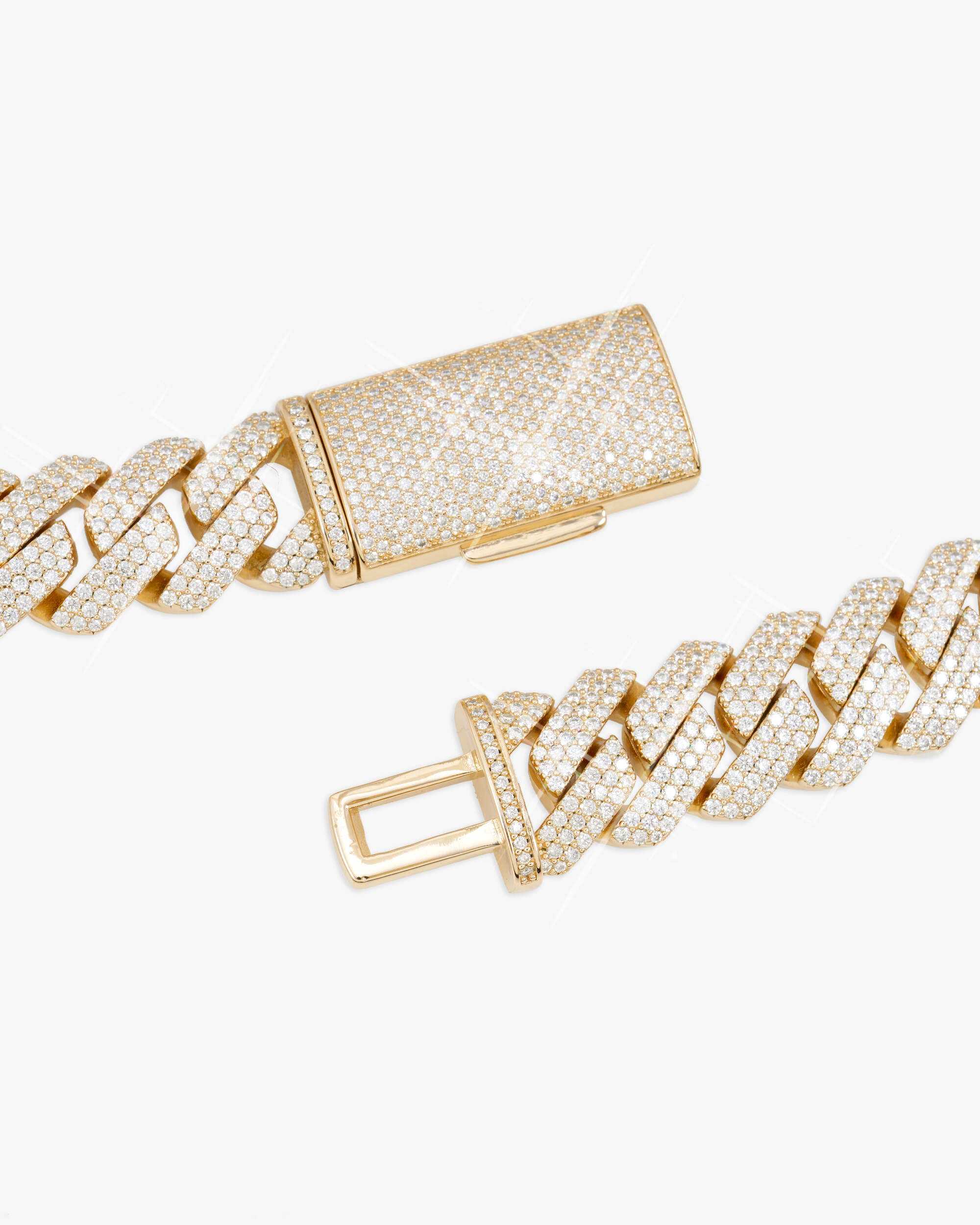 3 Row 20MM Prong Moissanite Cuban Link Chain 14K Gold - Image 14