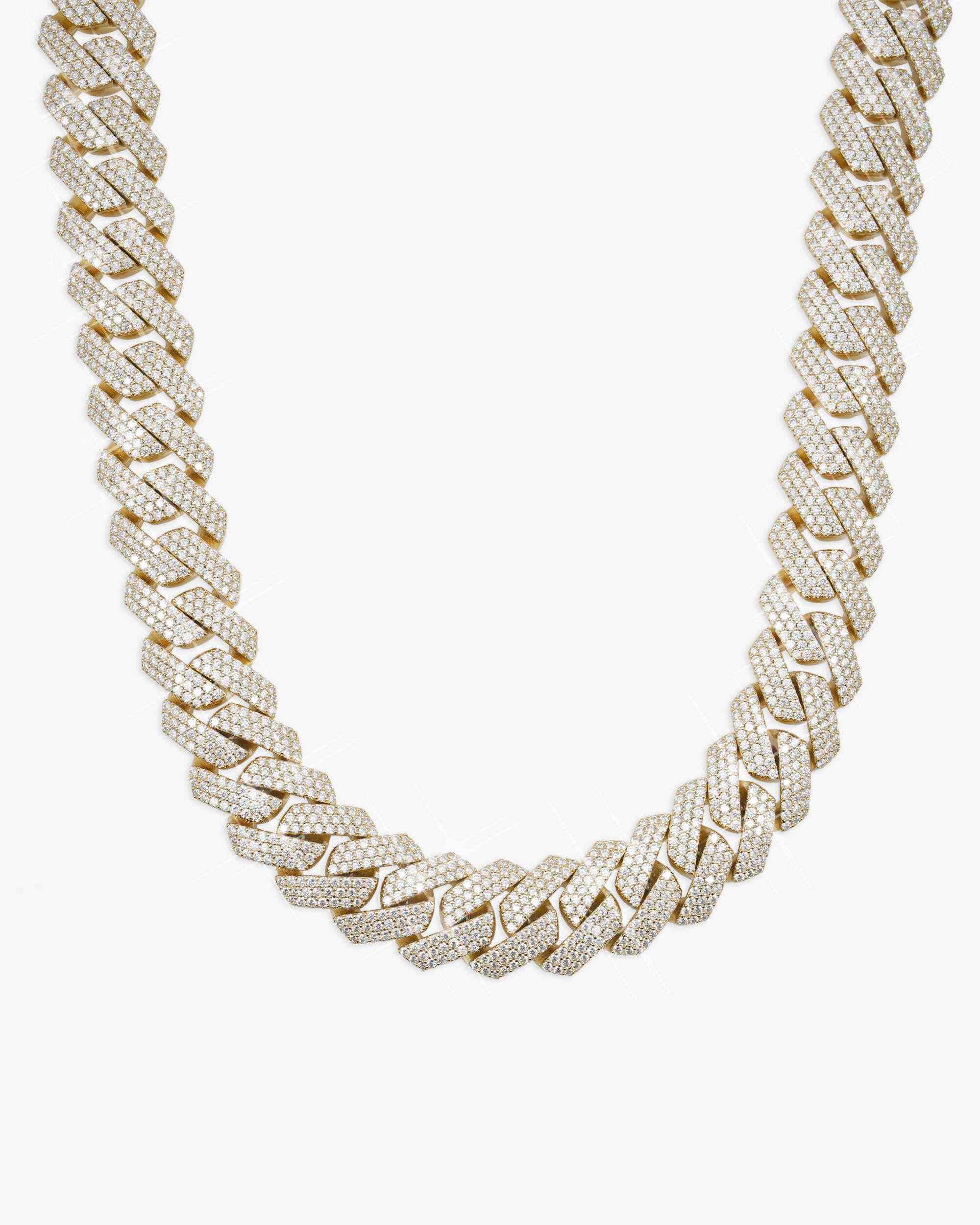 3 Row 20MM Prong Moissanite Cuban Link Chain 14K Gold - Image 15