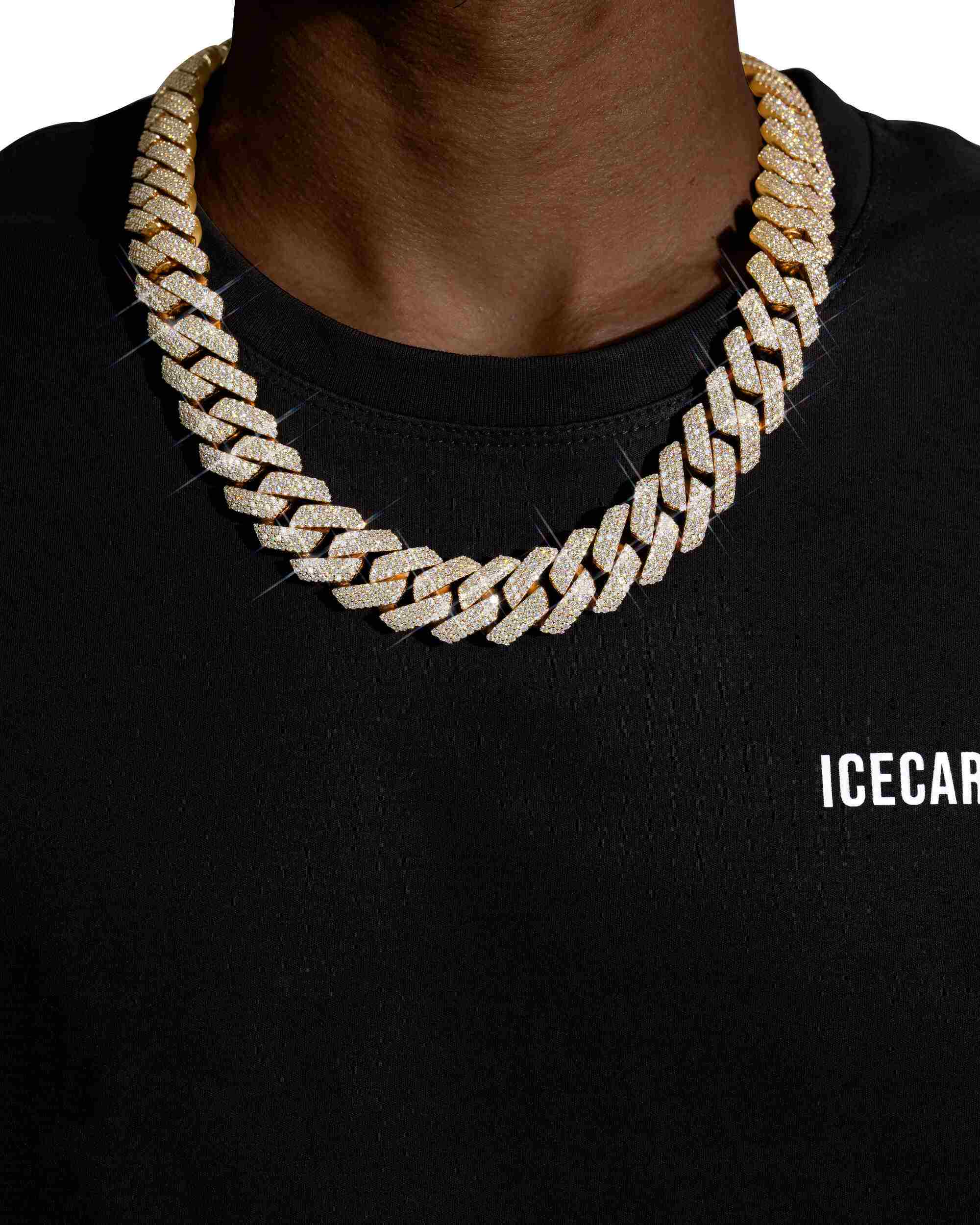 3 Row 20MM Prong Moissanite Cuban Link Chain 14K Gold - Image 16