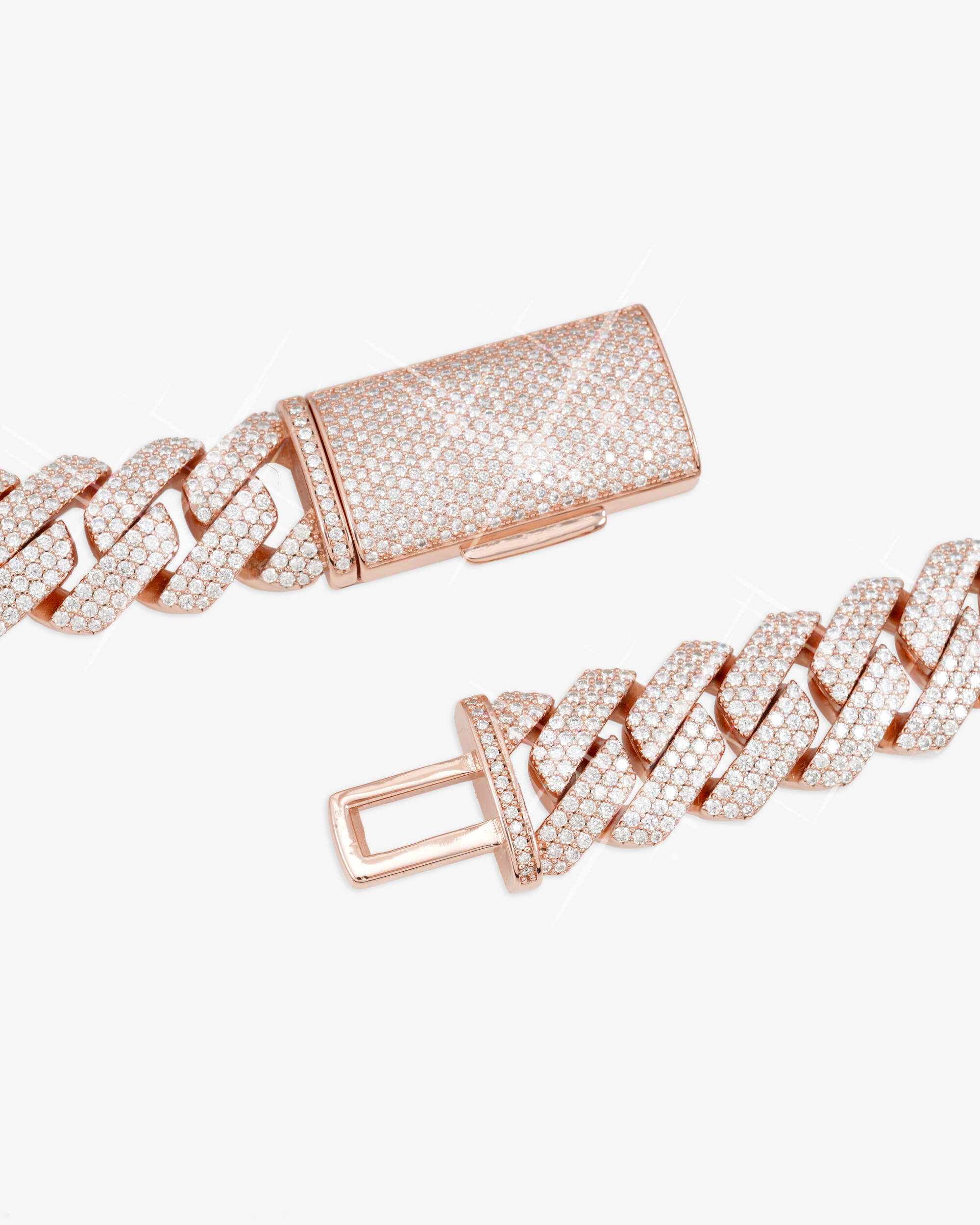 3 Row 20MM Prong Moissanite Cuban Link Chain 14K Gold - Image 6