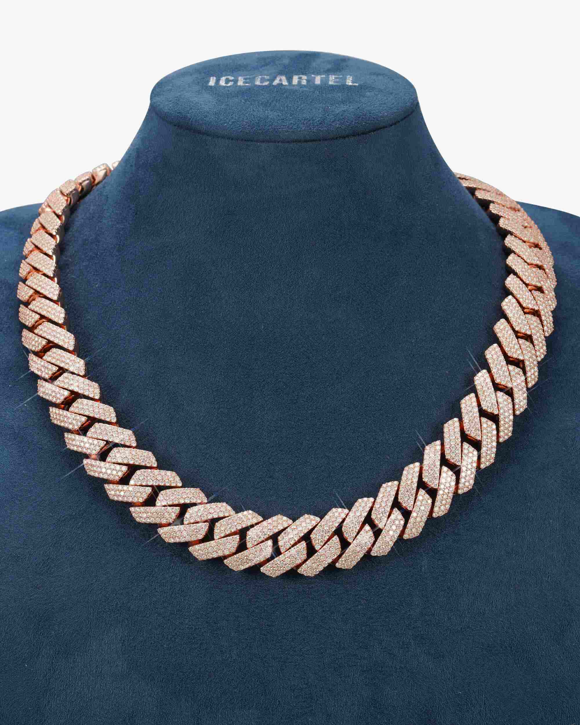 3 Row 20MM Prong Moissanite Cuban Link Chain 14K Gold - Image 9