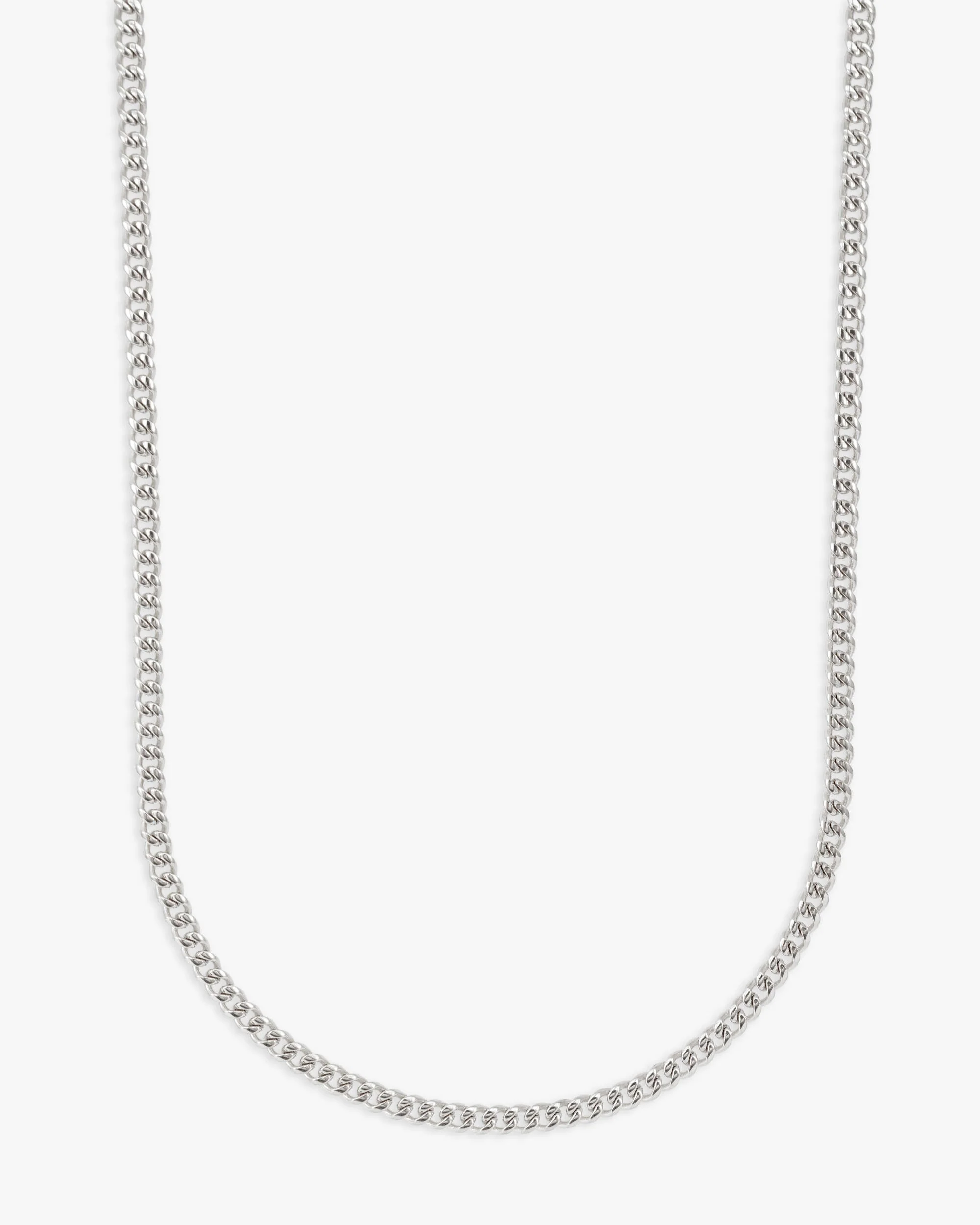 3MM Cuban Link Chain and Bracelet Bundle Silver - Image 4