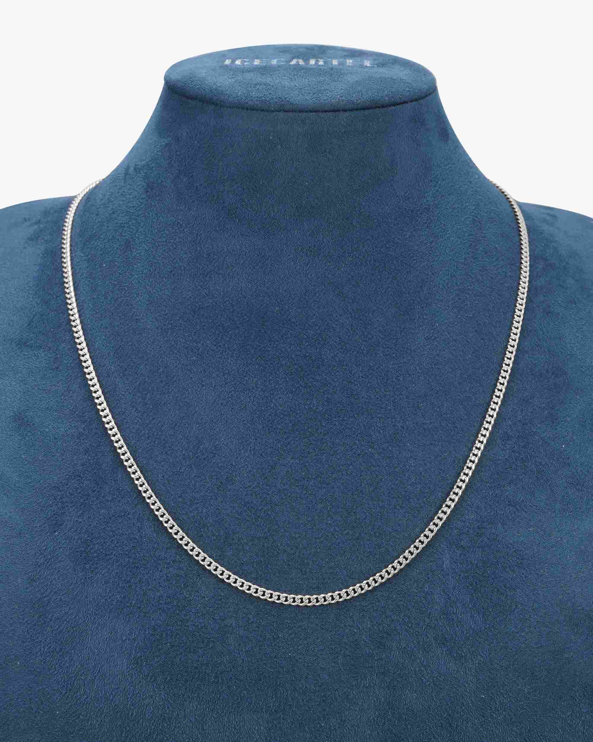 3MM Cuban Link Chain Silver - Image 3
