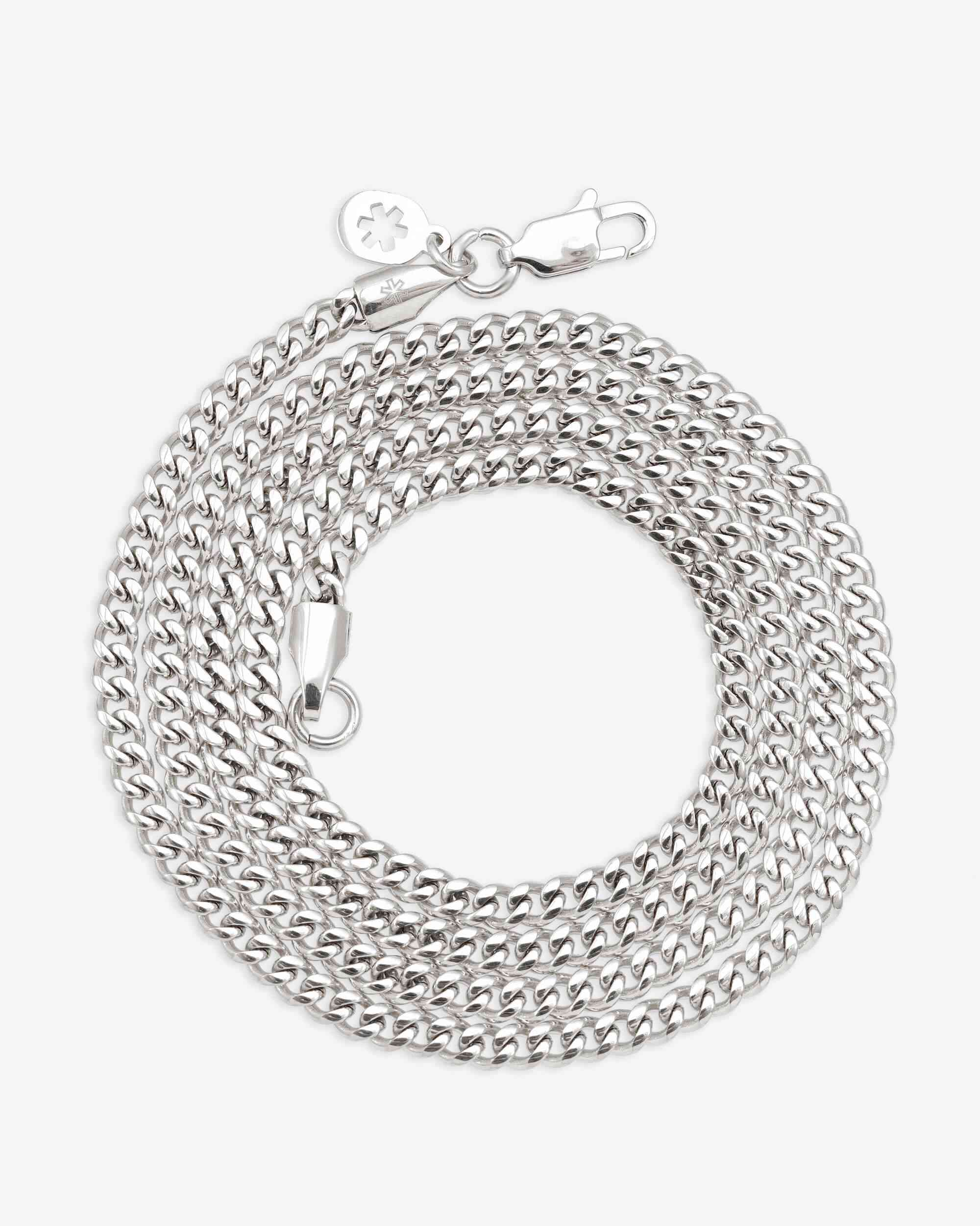 3MM Cuban Link Chain Silver - Image 5
