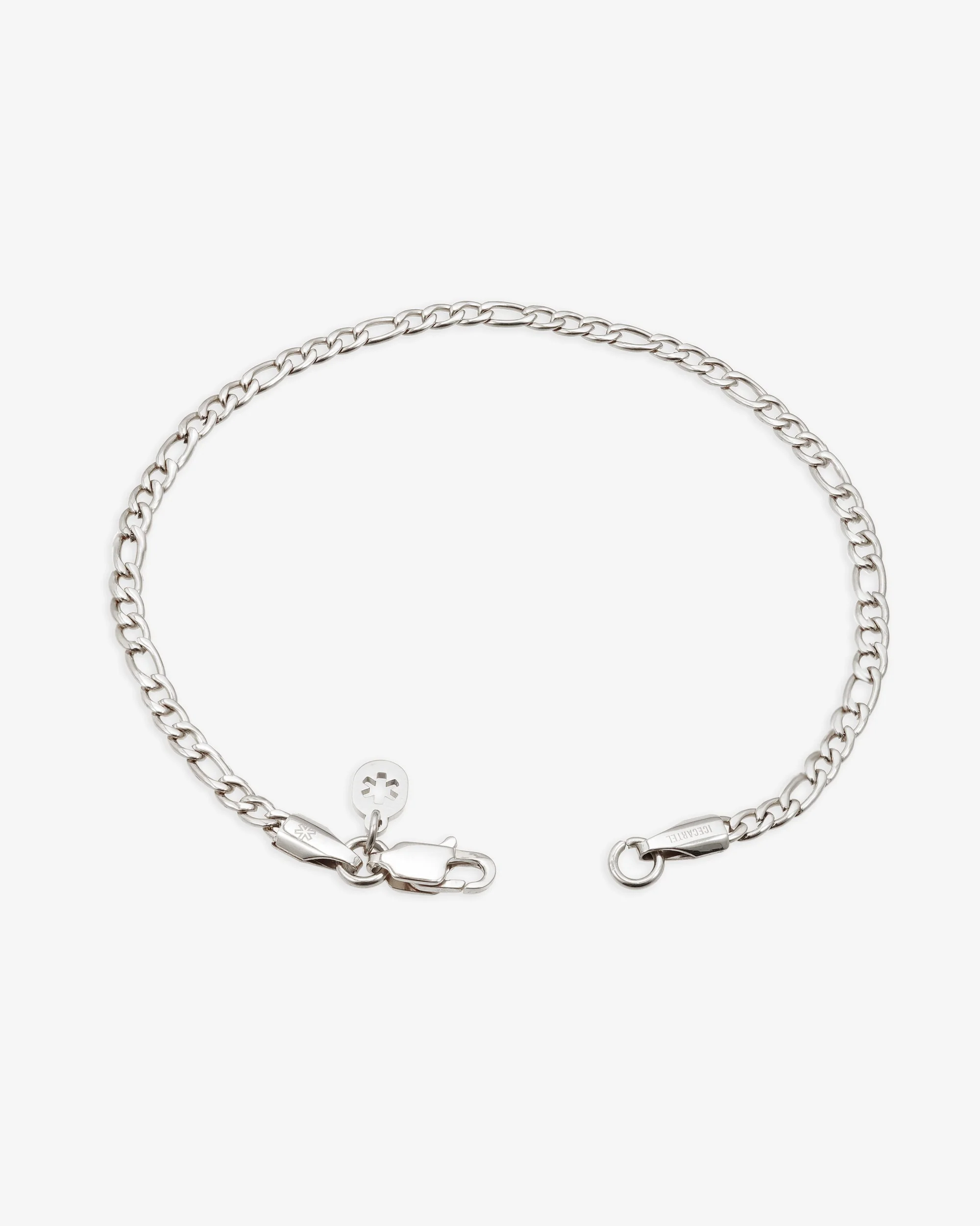 3MM Figaro Bracelet Silver - Image 3