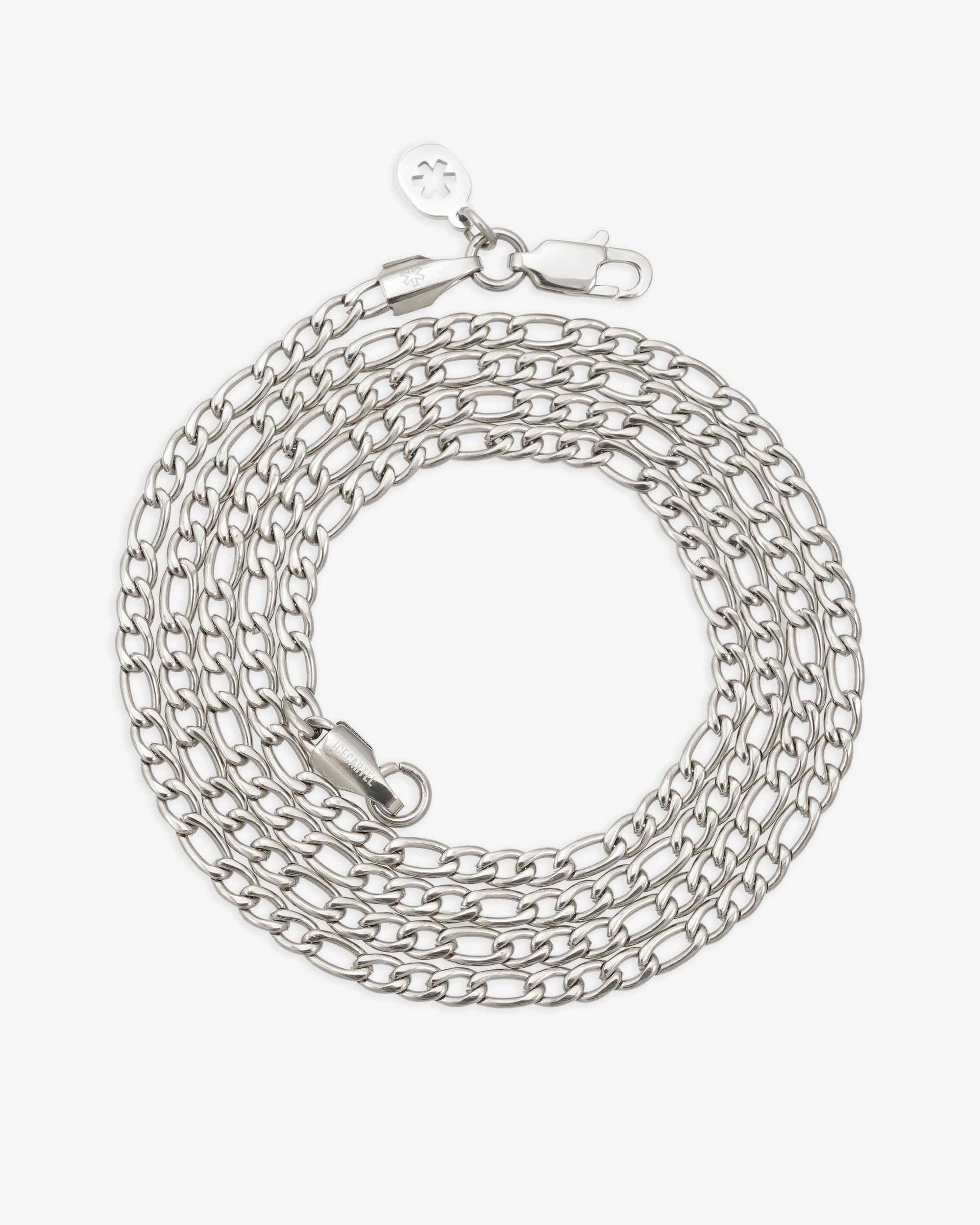 3MM Figaro Chain Silver - Image 5