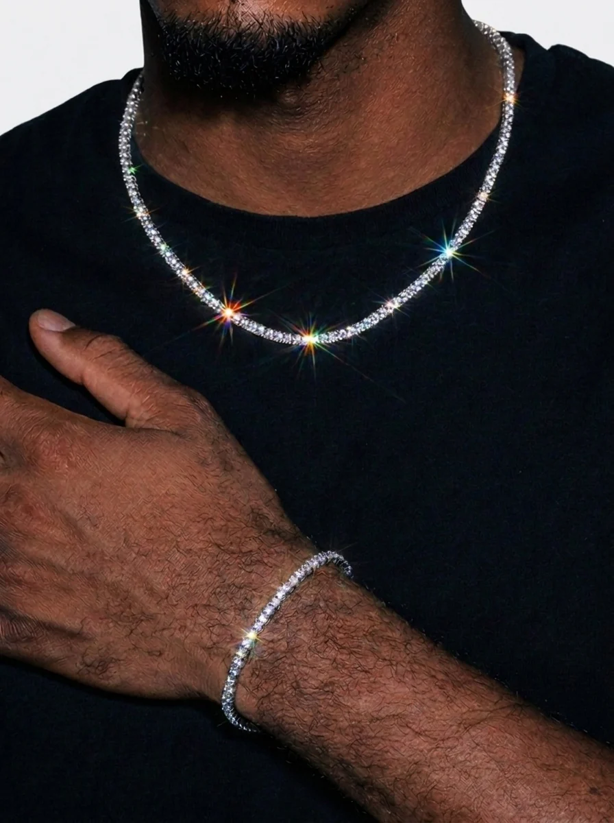 3MM Moissanite Tennis Chain + FREE Tennis Bracelet - Image 21