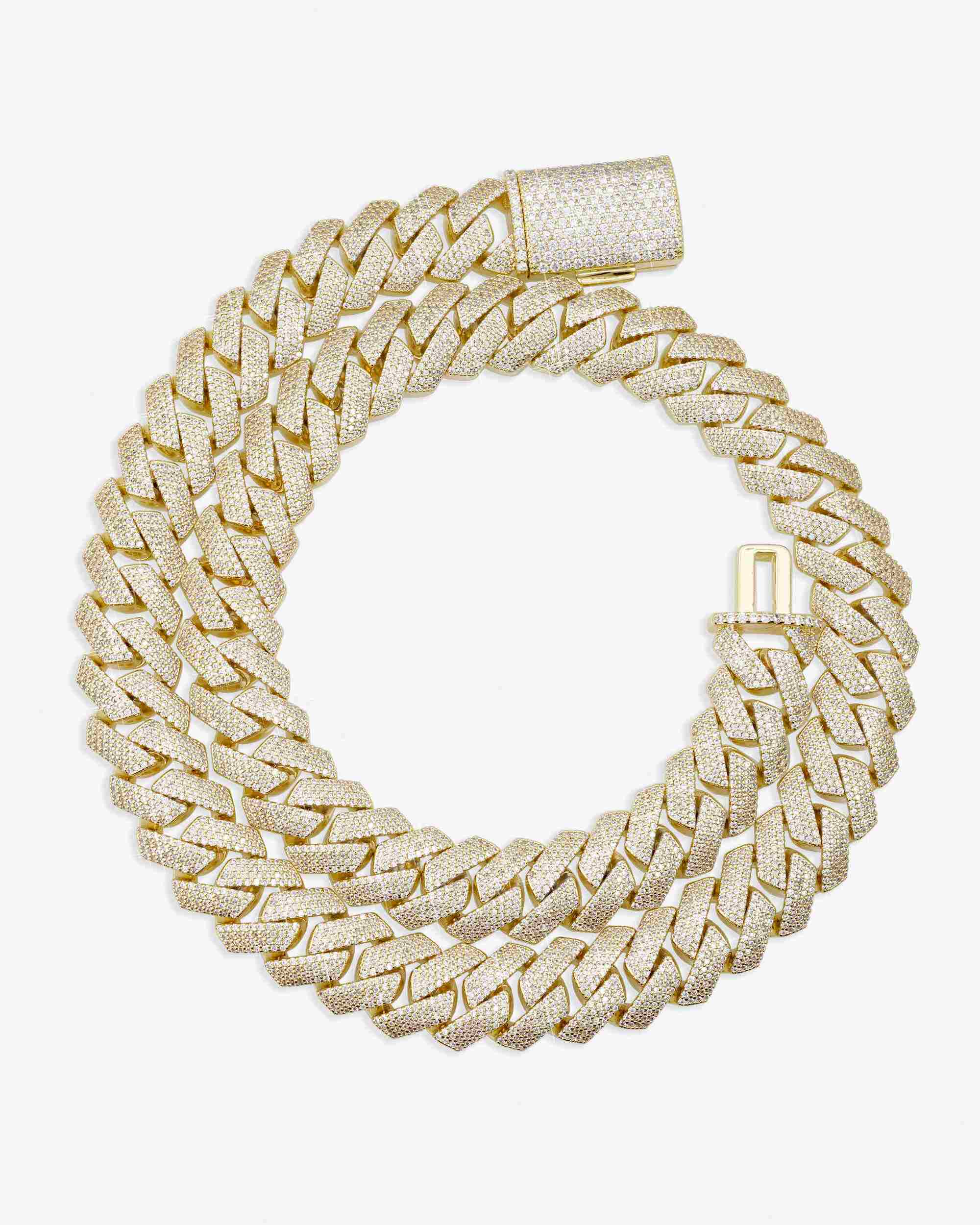 4-Row 15MM Moissanite Cuban Link Chain 14K Gold - Image 11